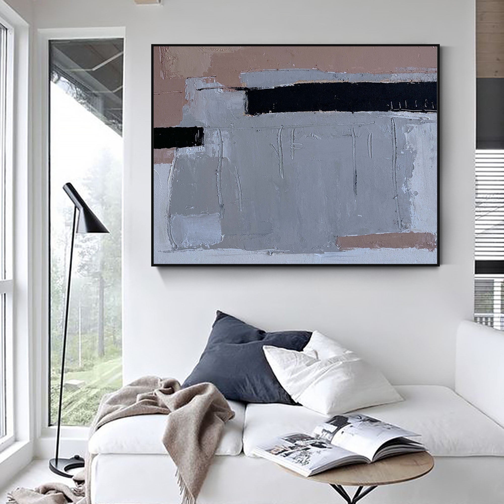 Minimalist Beige Abstract Oil Painting