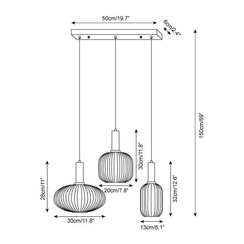 Elara Ribbed Pendant Lamp - Neutralighting