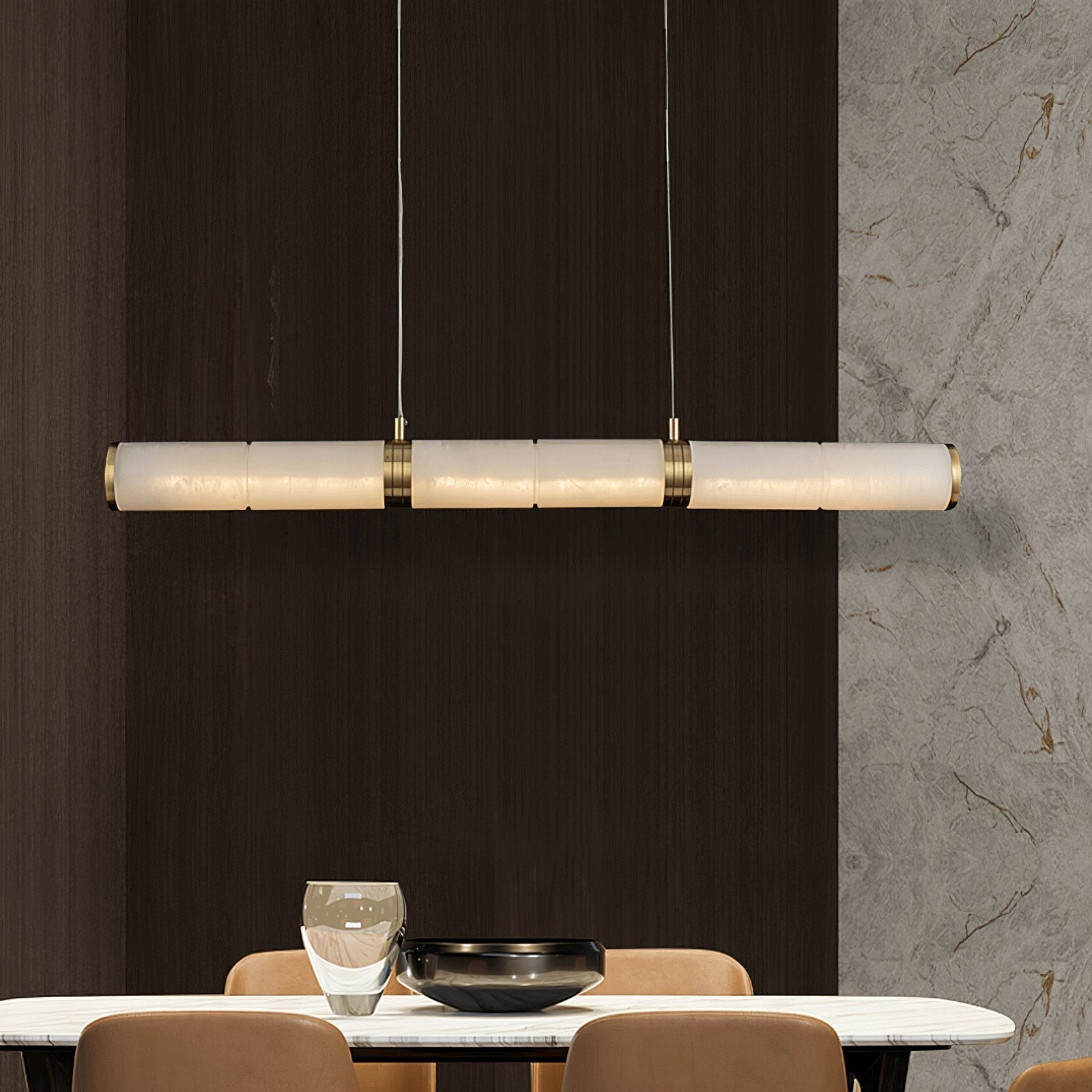 Eira Minimalist Alabaster Linear Pendant Light - Neutralighting