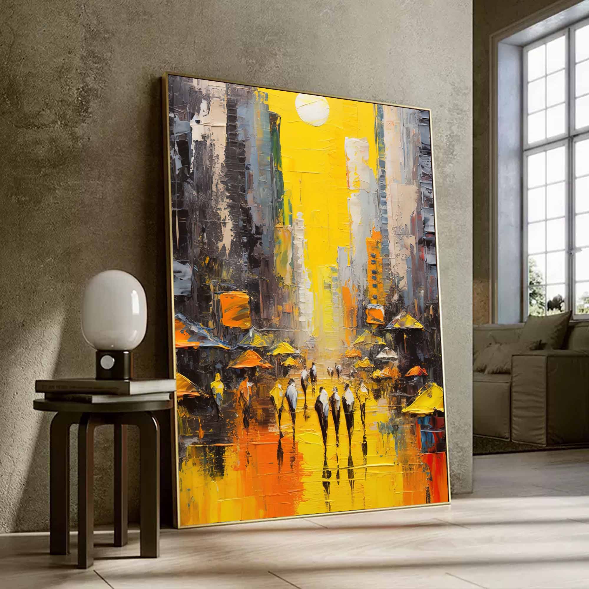Wall Art Architecture City Street Scene Impasto Modern