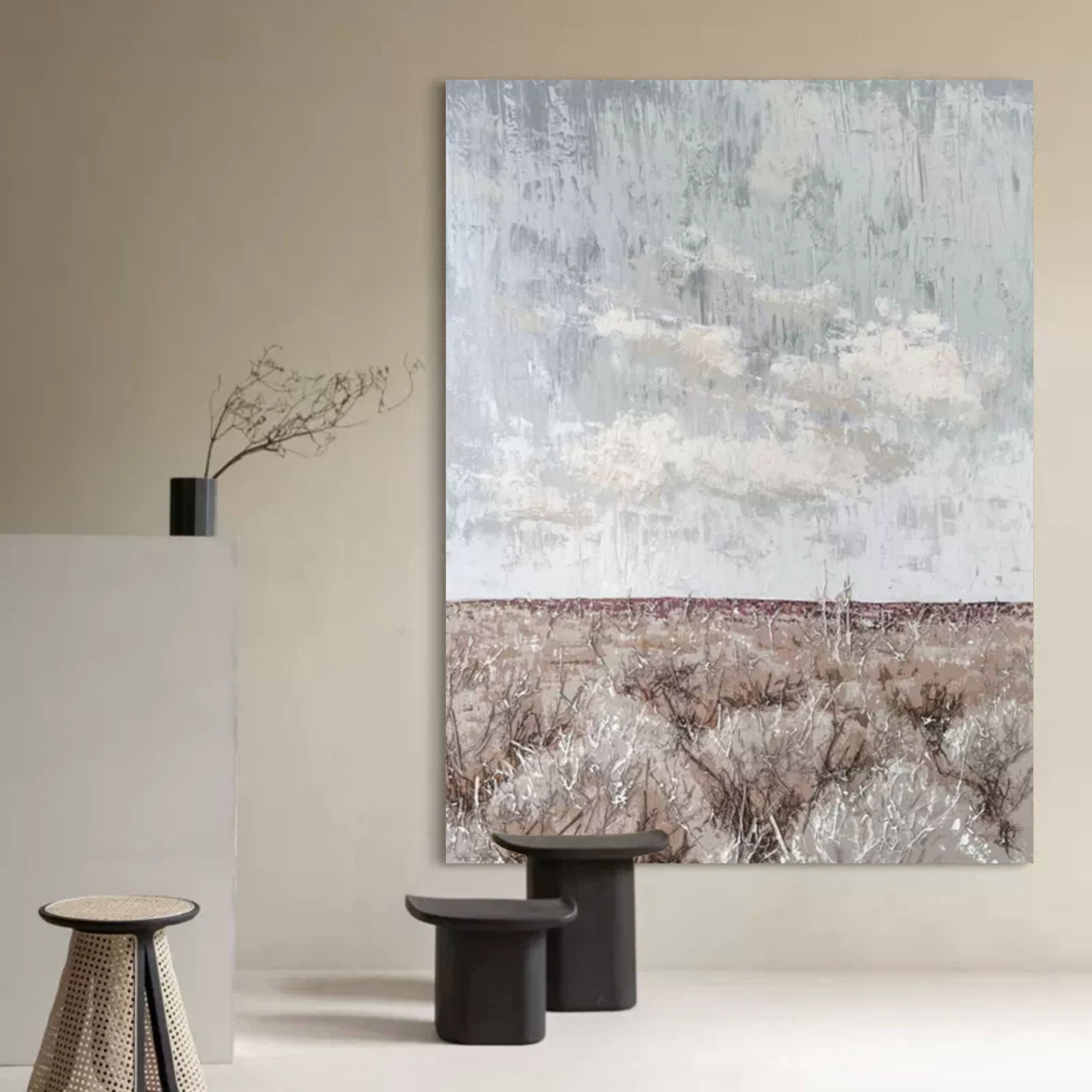 Wall Art Square Abstract Prairie Horizon