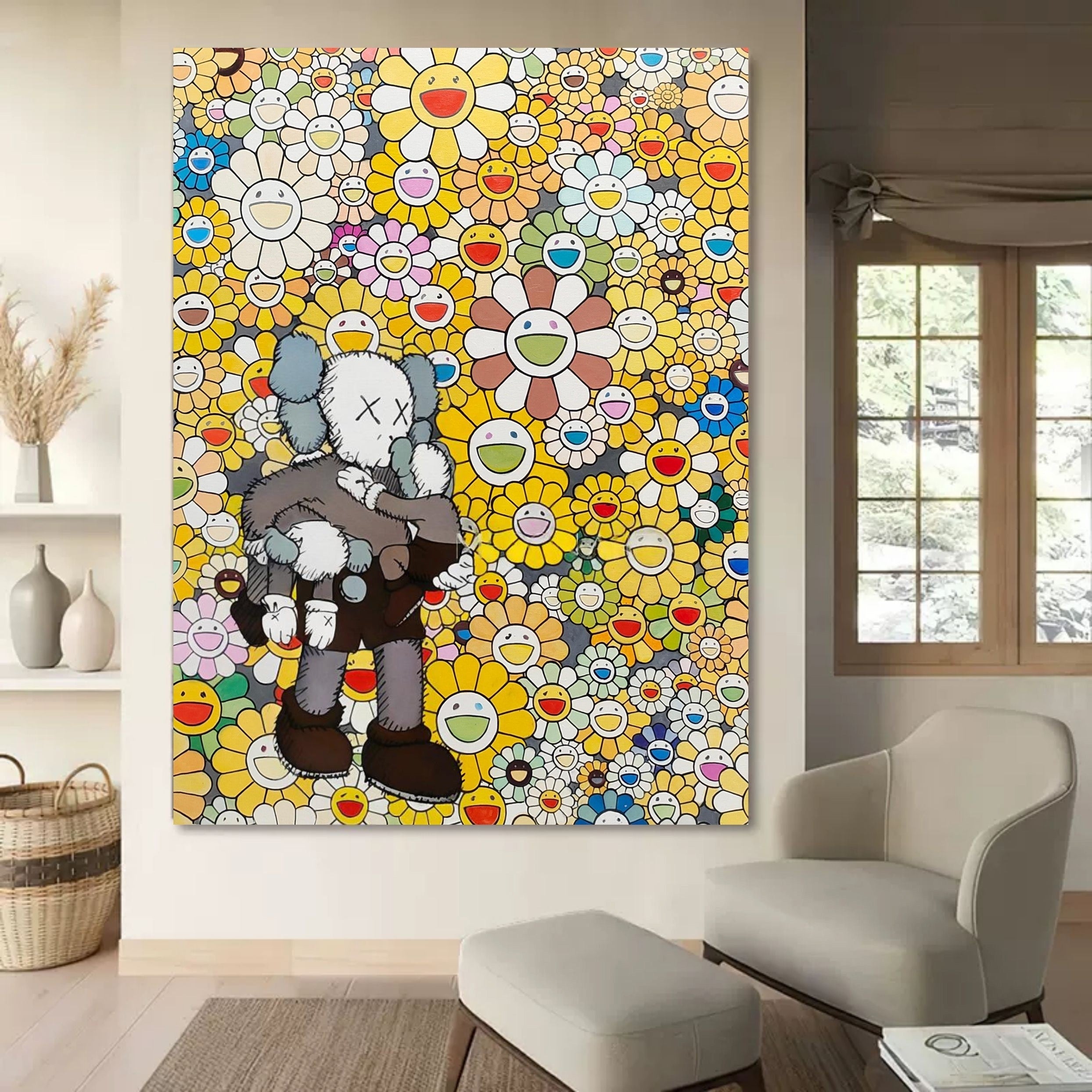 Wall Art Vertical Pop Art Cartoon Character Scene Vibrant
