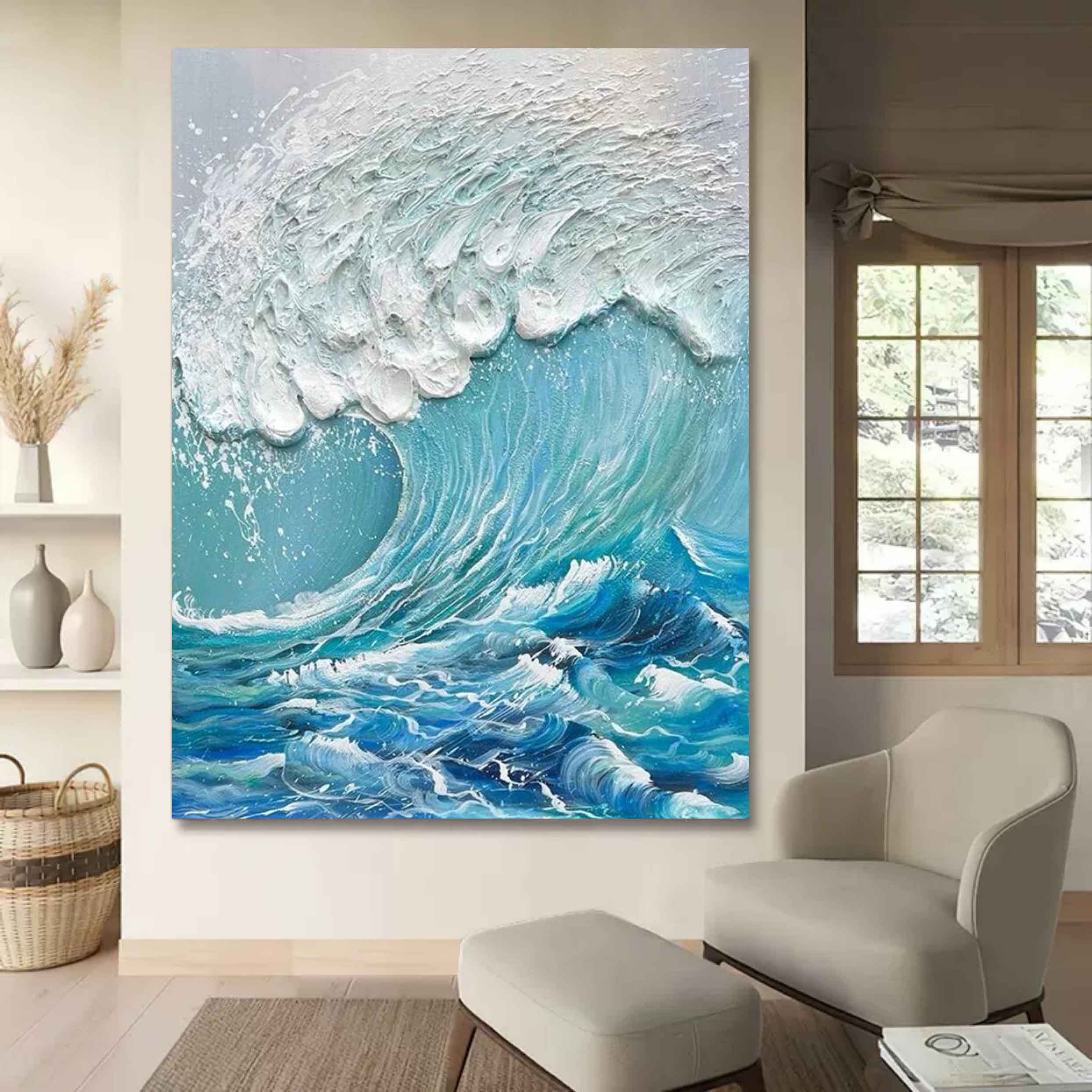 Wall Art Plaster Wave Impressionist Modern