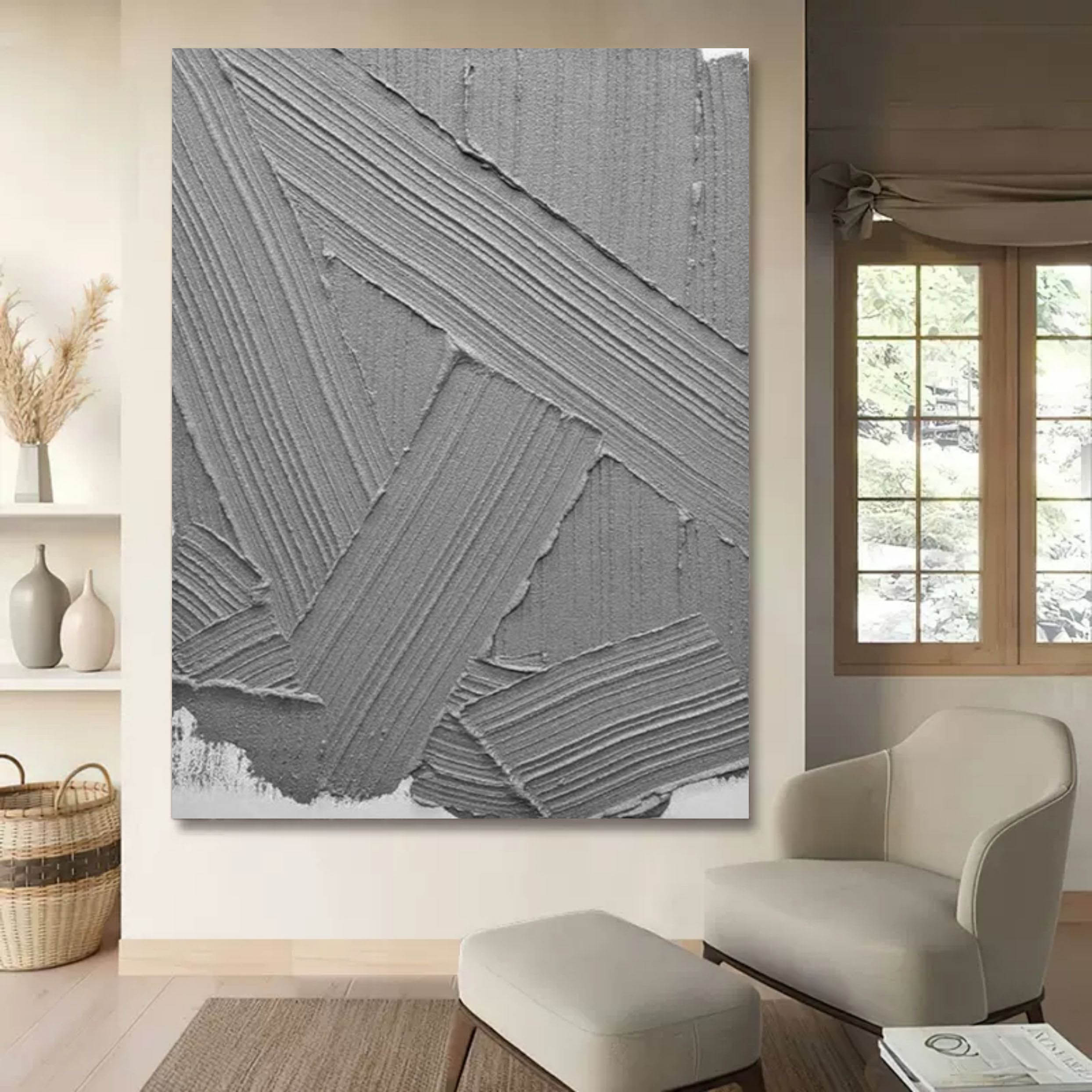 Wall Art Square Abstract Cross-Hatch Charcoal