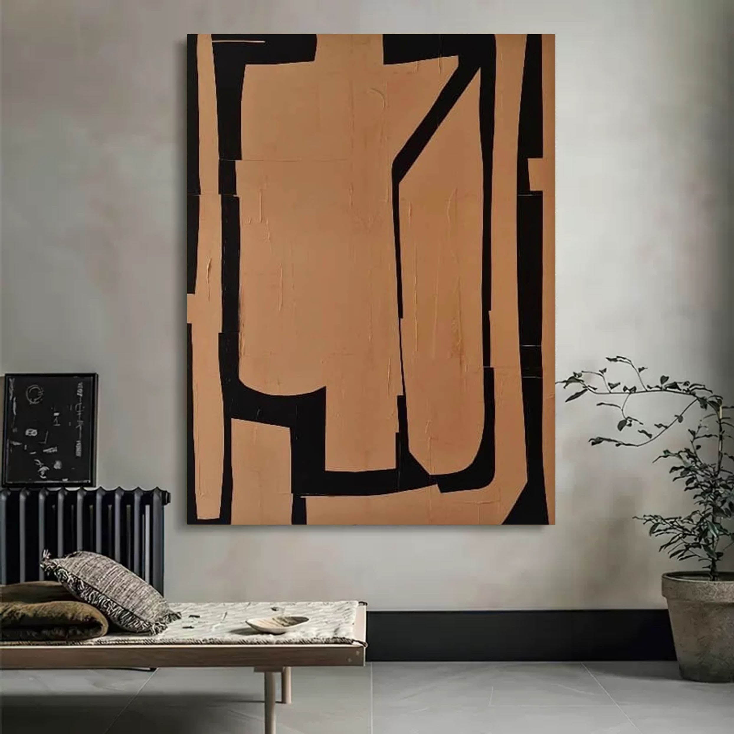 Wall Art Contrast Shapes Wabi-Sabi Artistic Modern