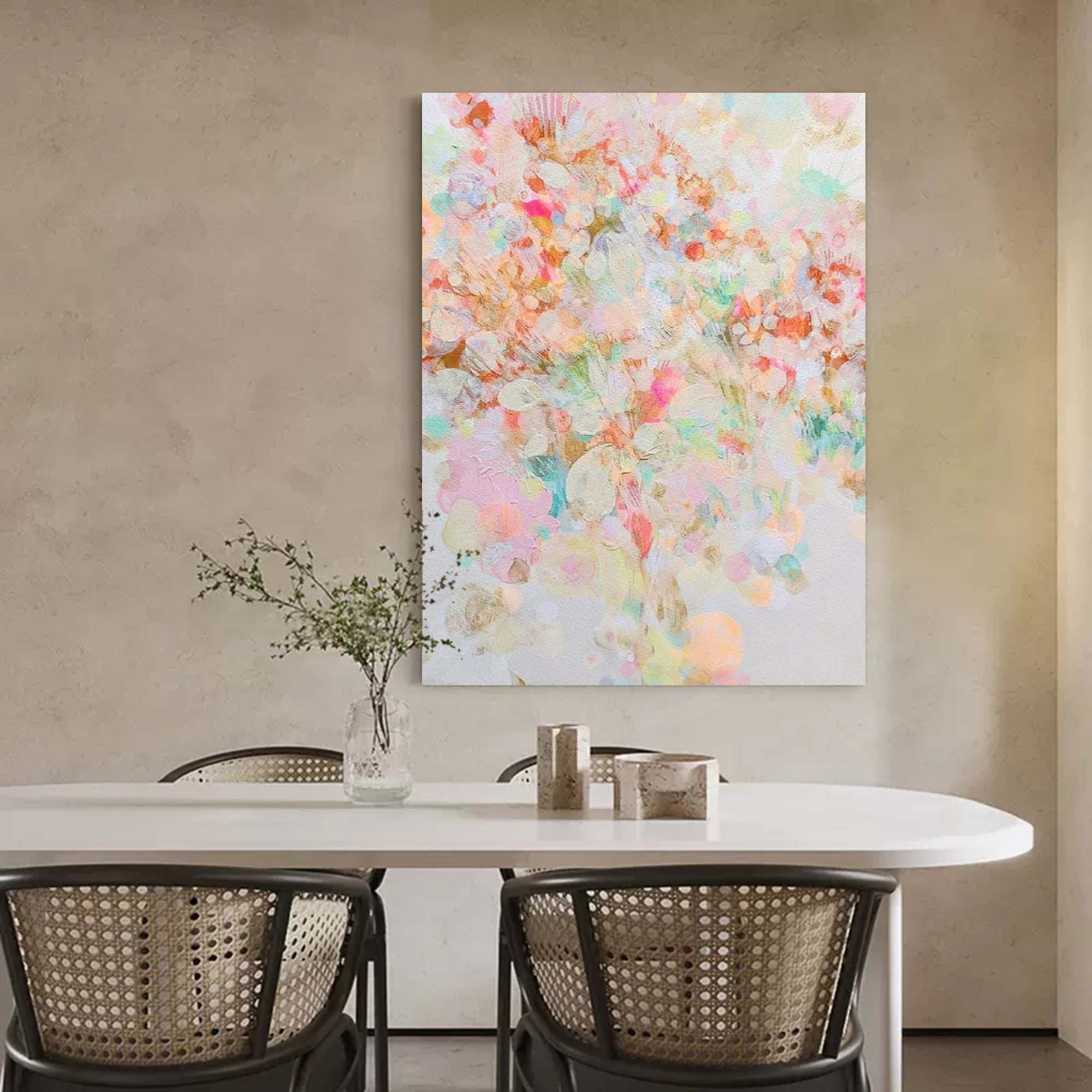 Wall Art Abstract Soft Pastel Tone Collage Dreamy