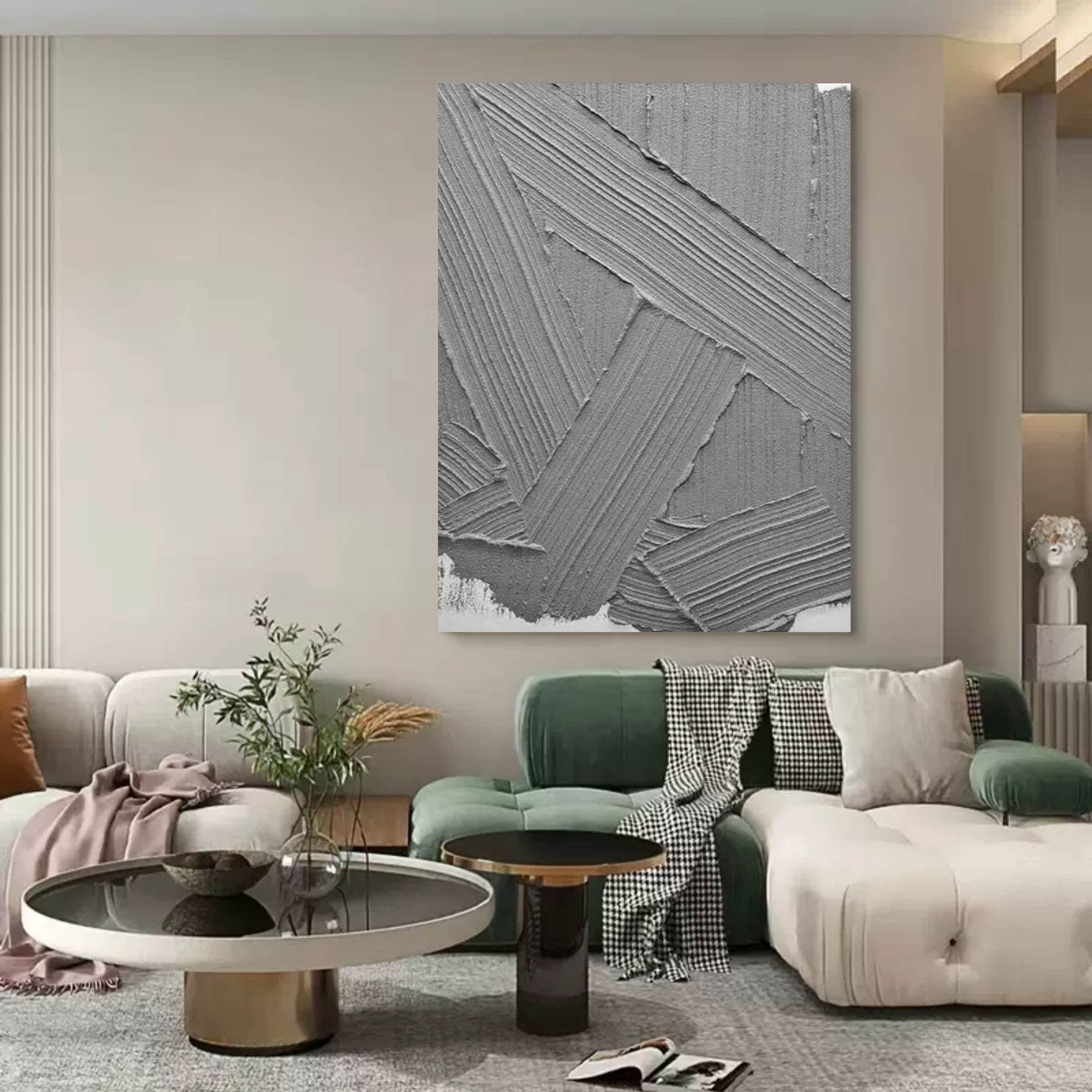 Wall Art Square Abstract Cross-Hatch Charcoal