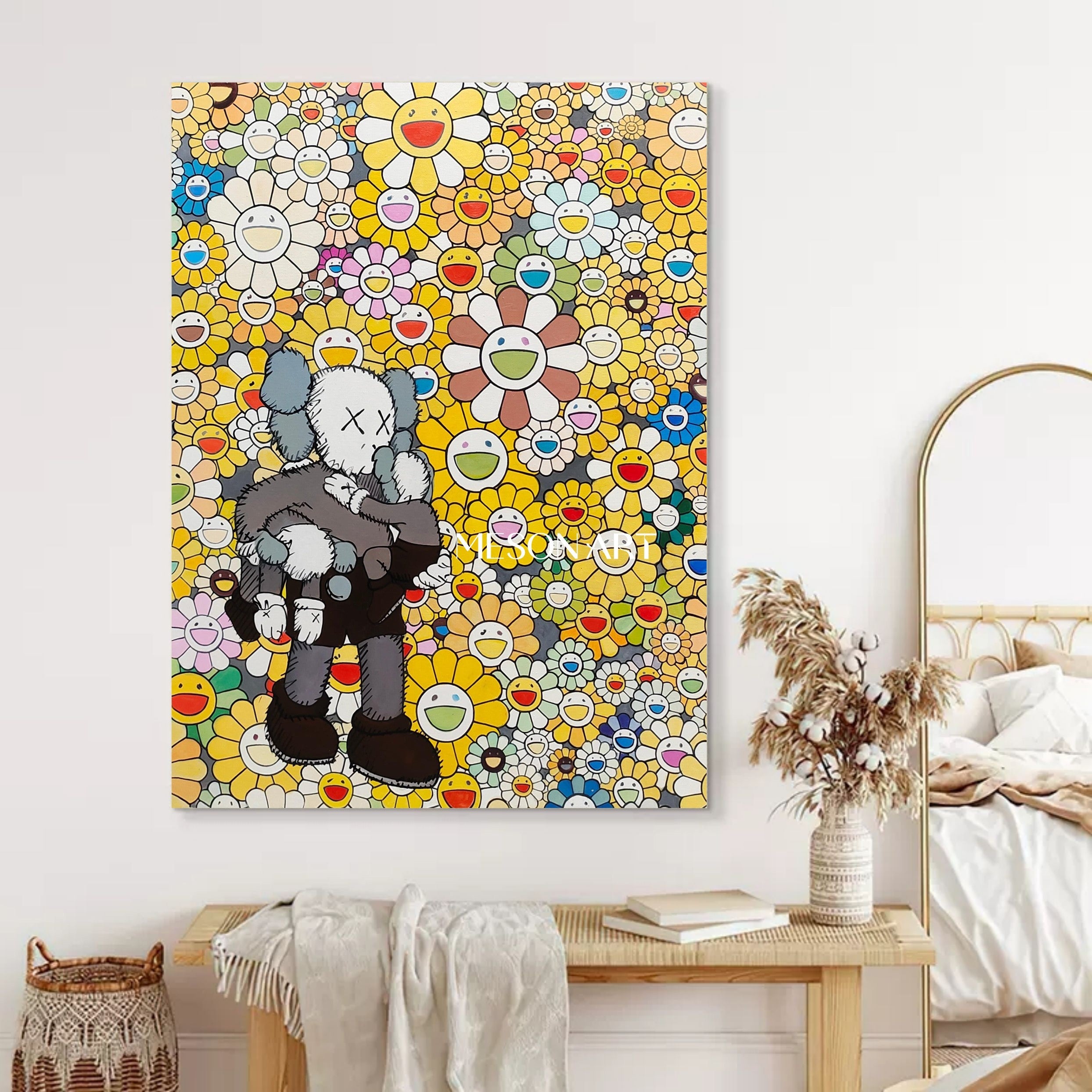 Wall Art Vertical Pop Art Cartoon Character Scene Vibrant