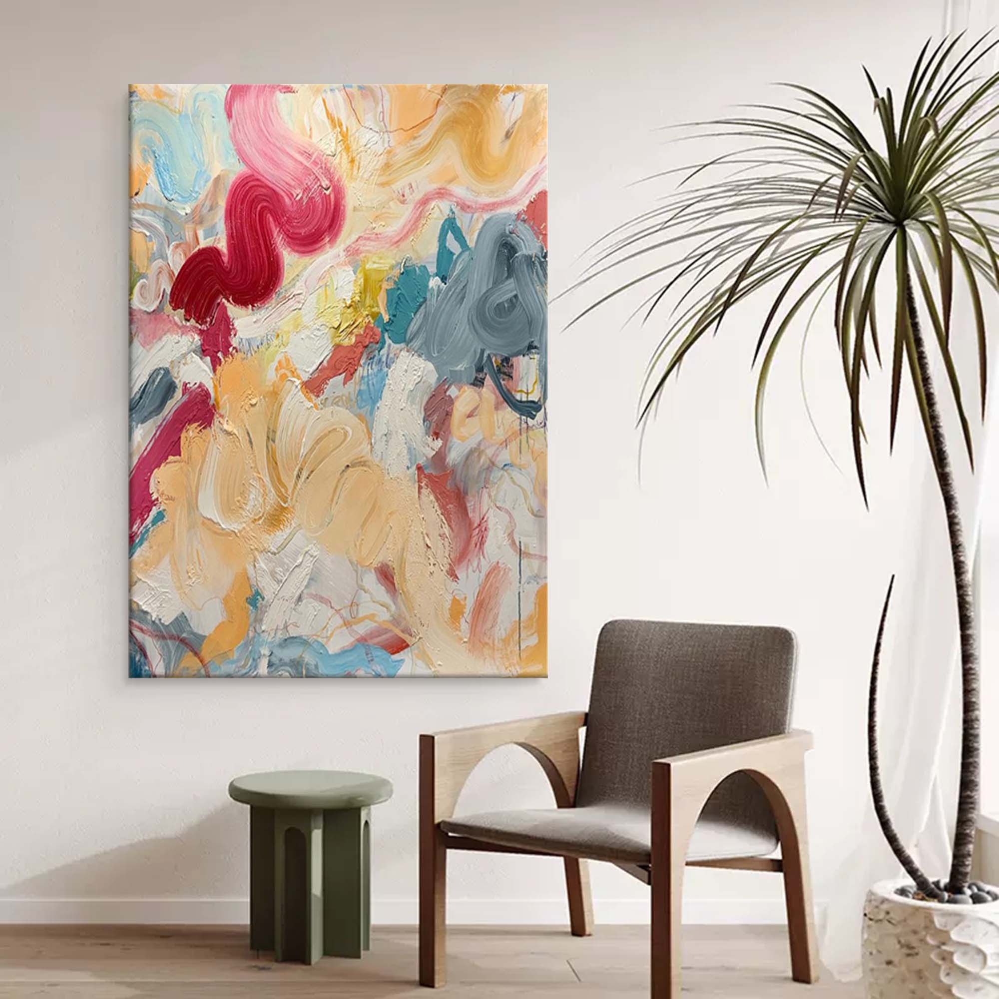 Wall Art Abstract Expressionist Maximalist Decor