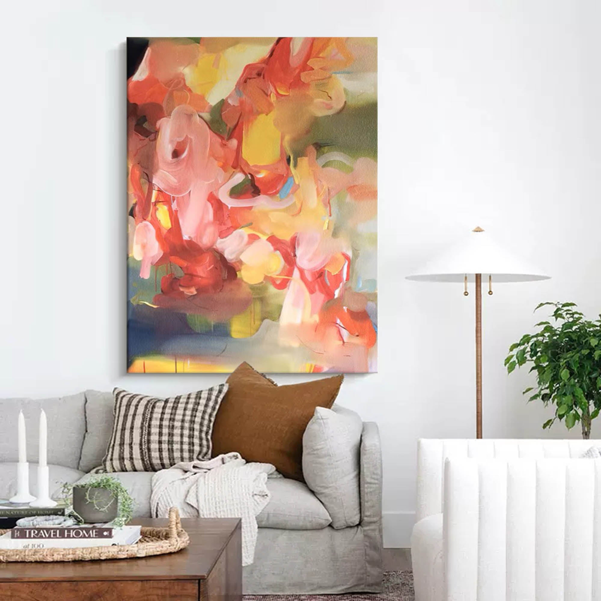 Vibrant Impasto Abstract Floral Canvas Wall Art