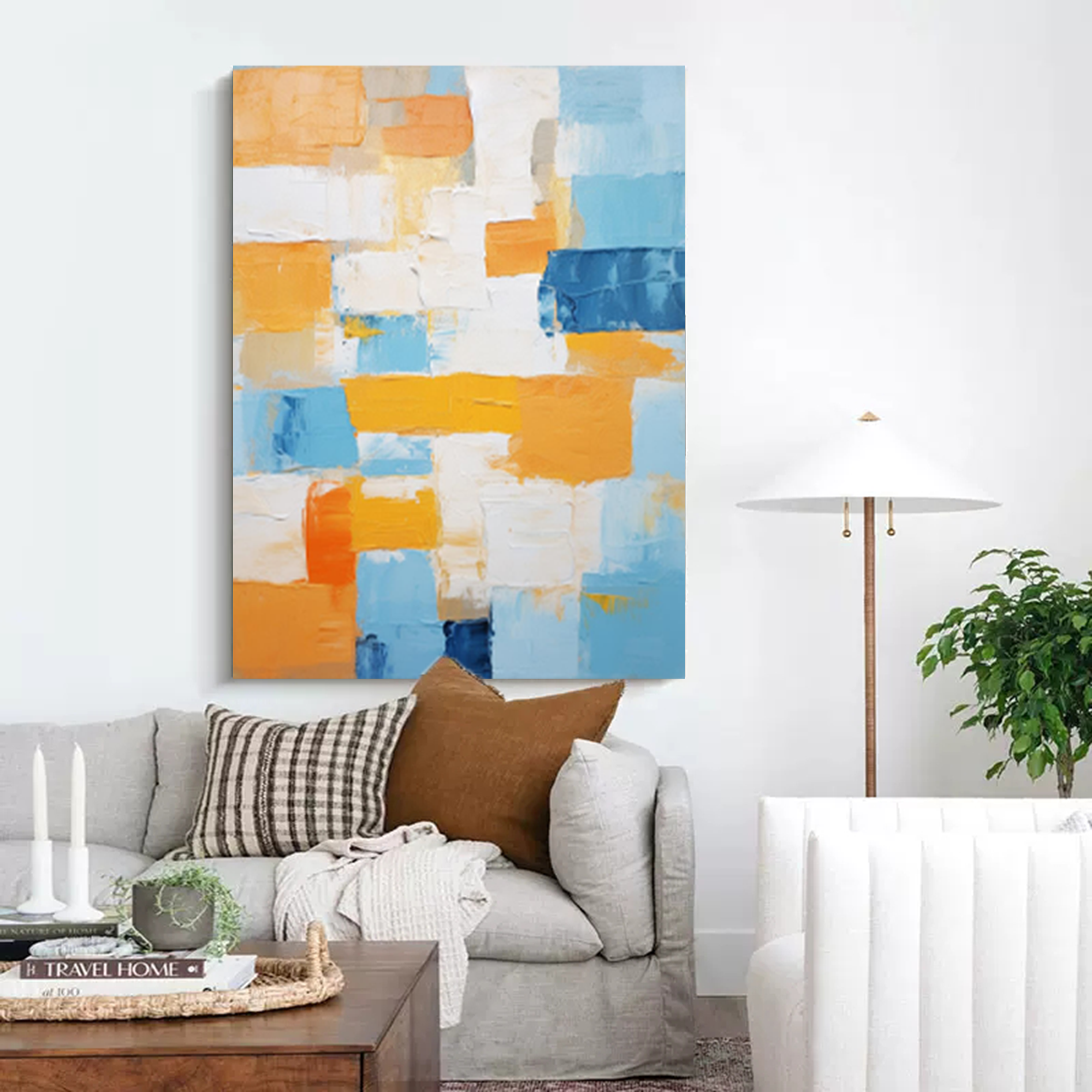 Abstract Canvas Art AB035 - Neutralighting