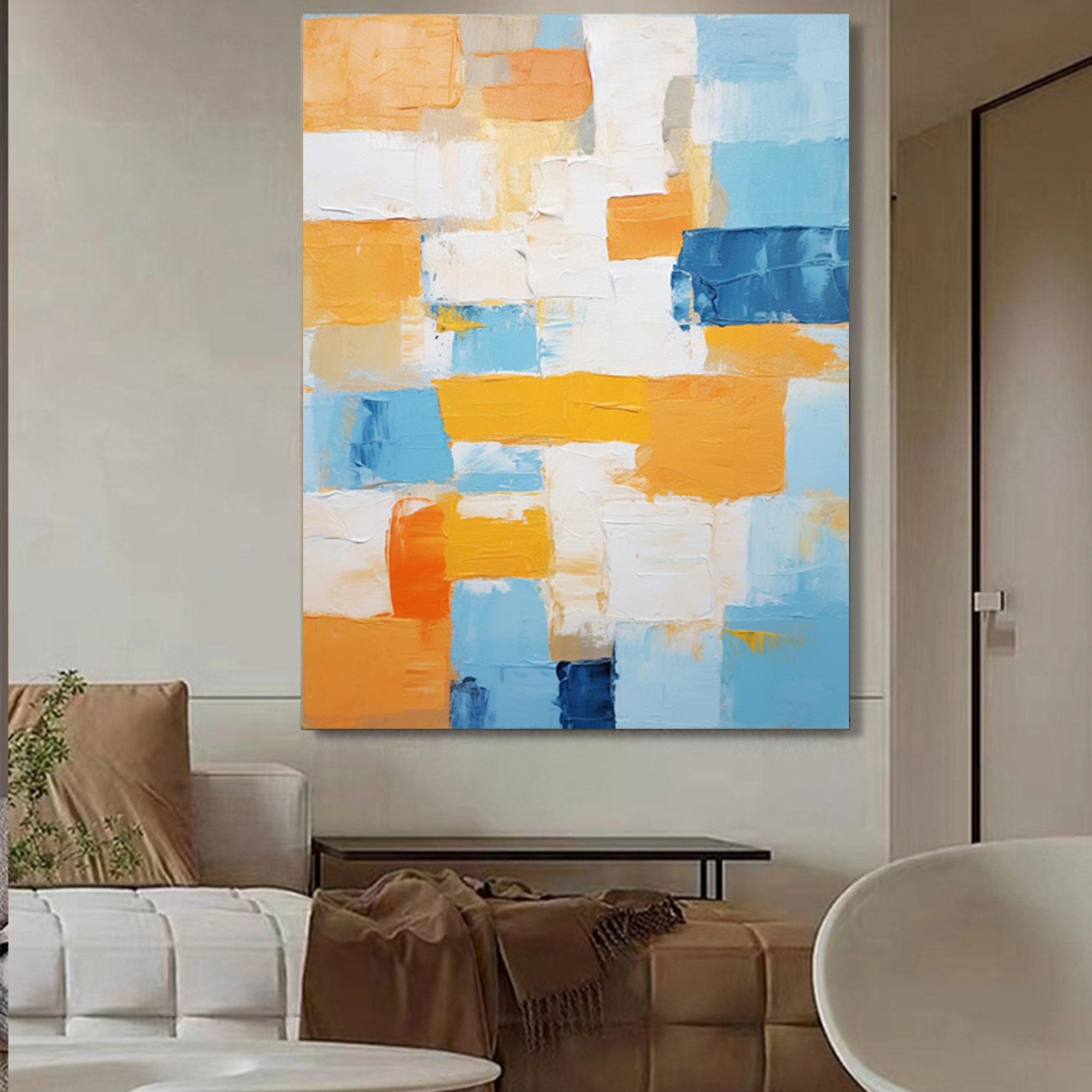 Abstract Canvas Art AB035 - Neutralighting