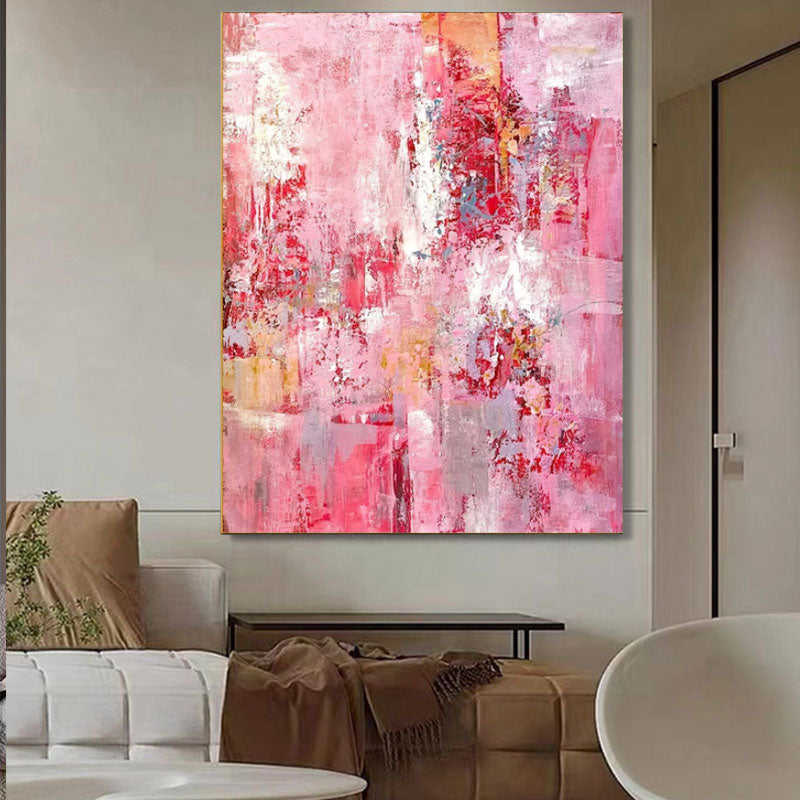 Wall Art Pink Abstract Canvas Contemporary Texture Living Room | Neutralighting