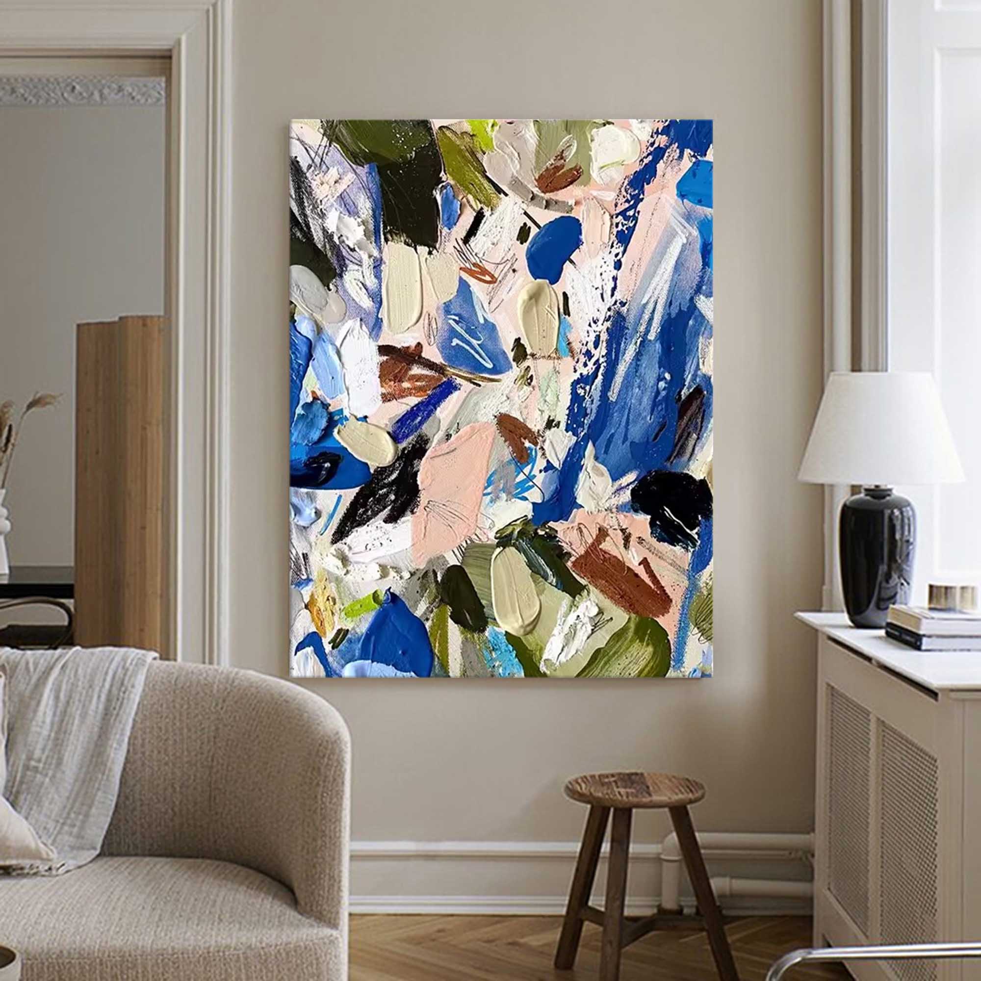 Wall Art Abstract Cobalt Fragments