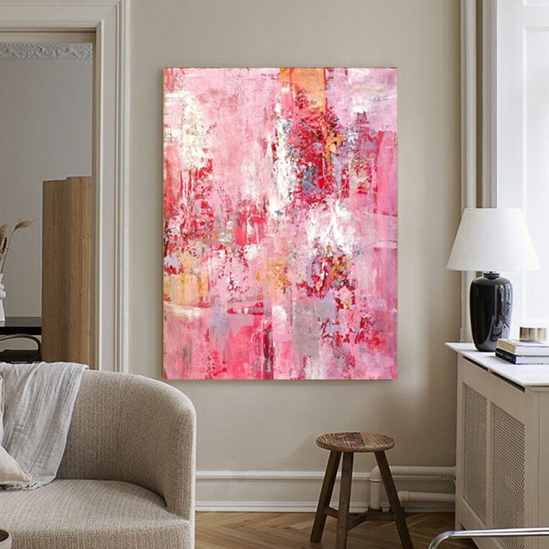 Wall Art Pink Abstract Canvas Contemporary Texture Living Room | Neutralighting