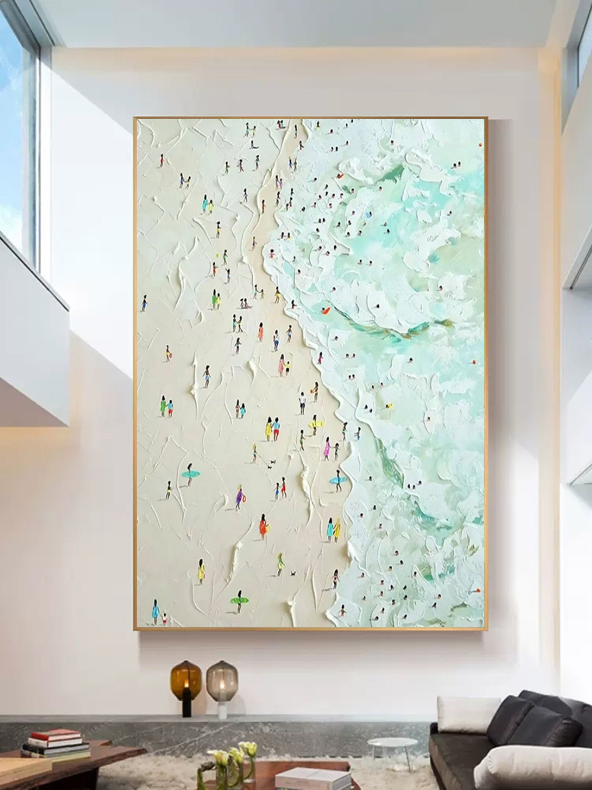 Wall Art Beach Scene Wave Modern Summer