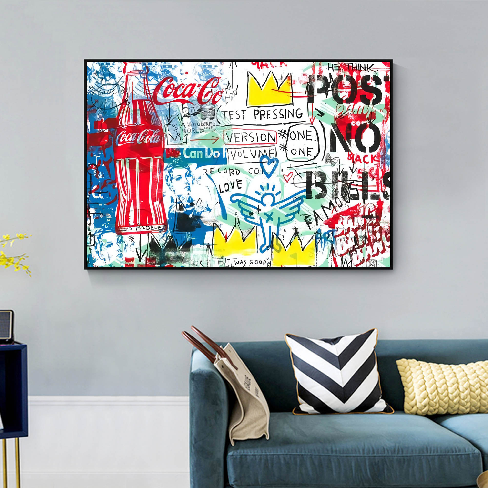 Wall Art Abstract Graffiti Vibrant Hand Drawn
