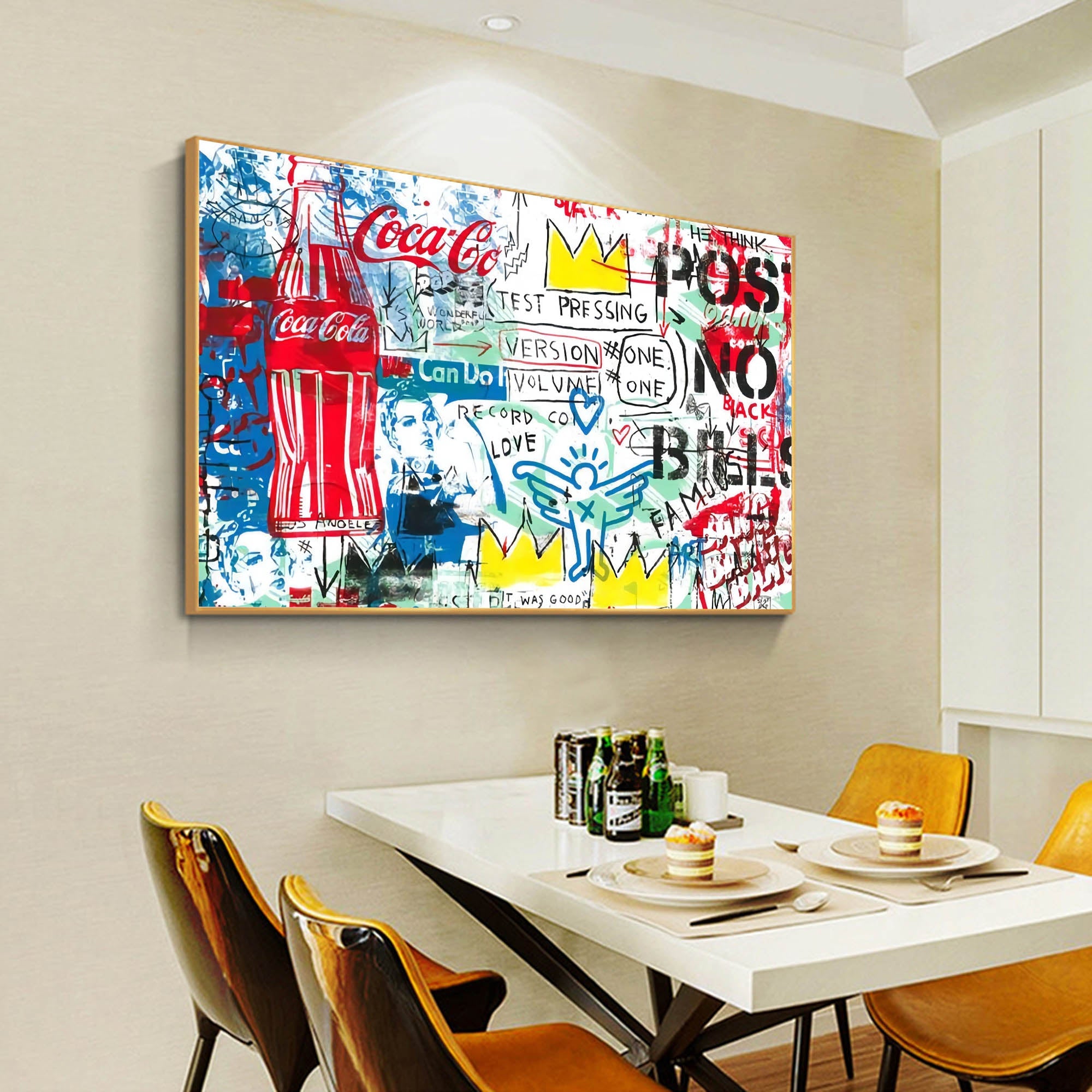 Wall Art Abstract Graffiti Vibrant Hand Drawn