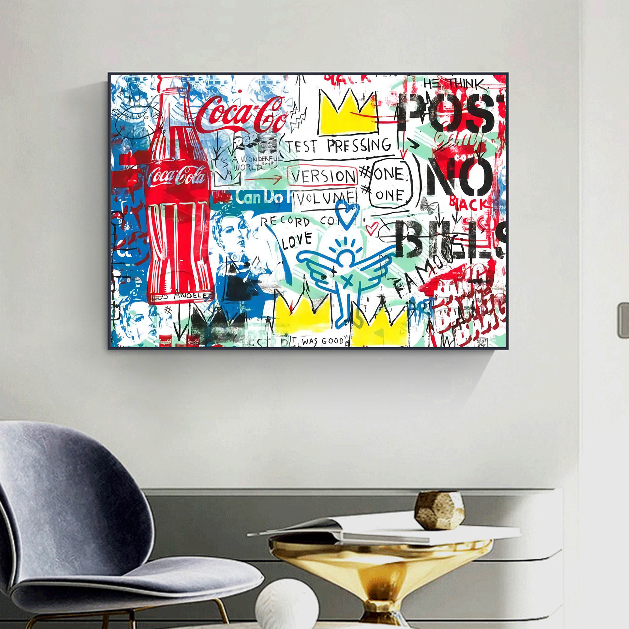 Wall Art Abstract Graffiti Vibrant Hand Drawn