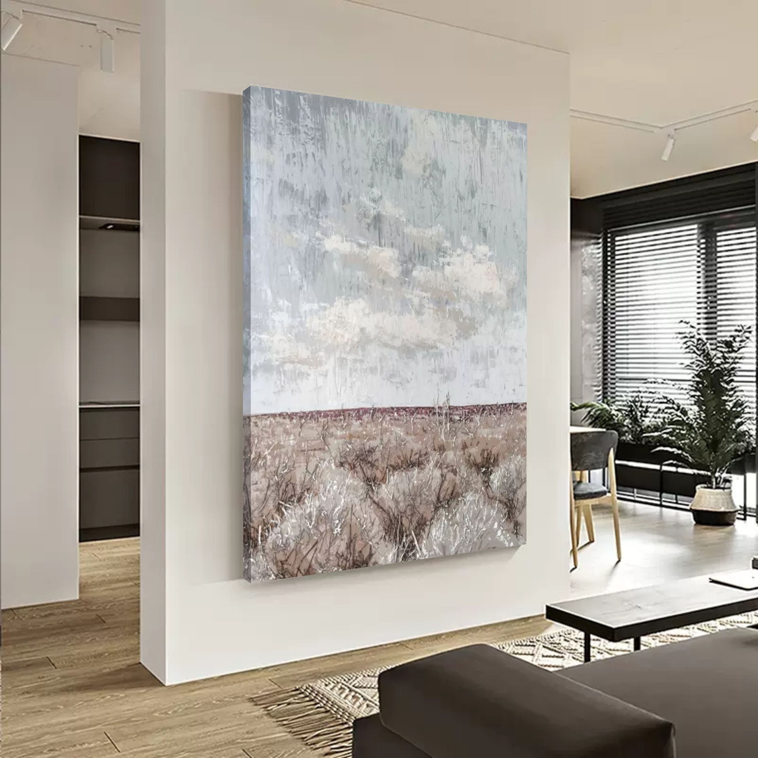Wall Art Square Abstract Prairie Horizon