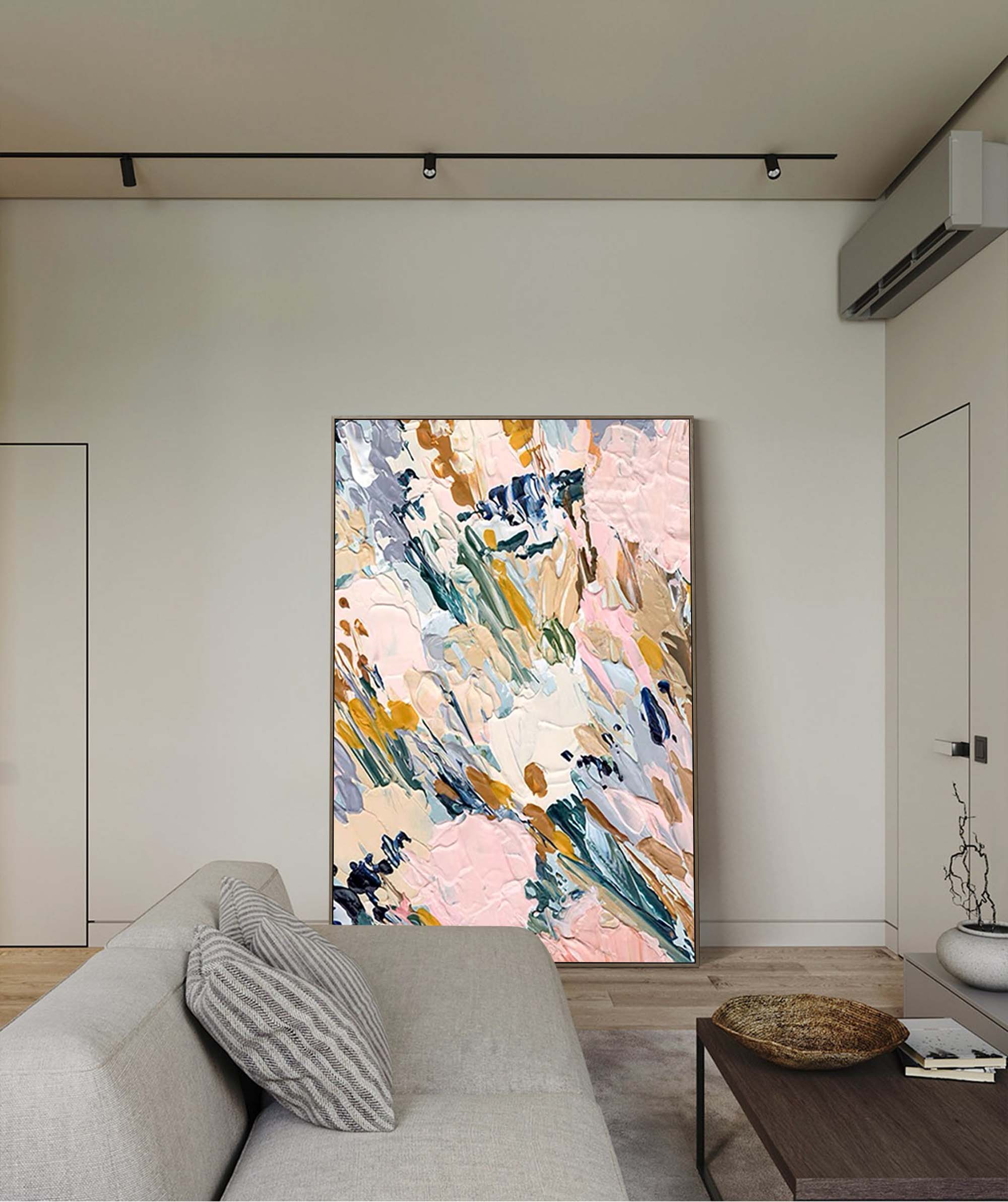 Soft Pastel Abstract Landscape Canvas Wall Art