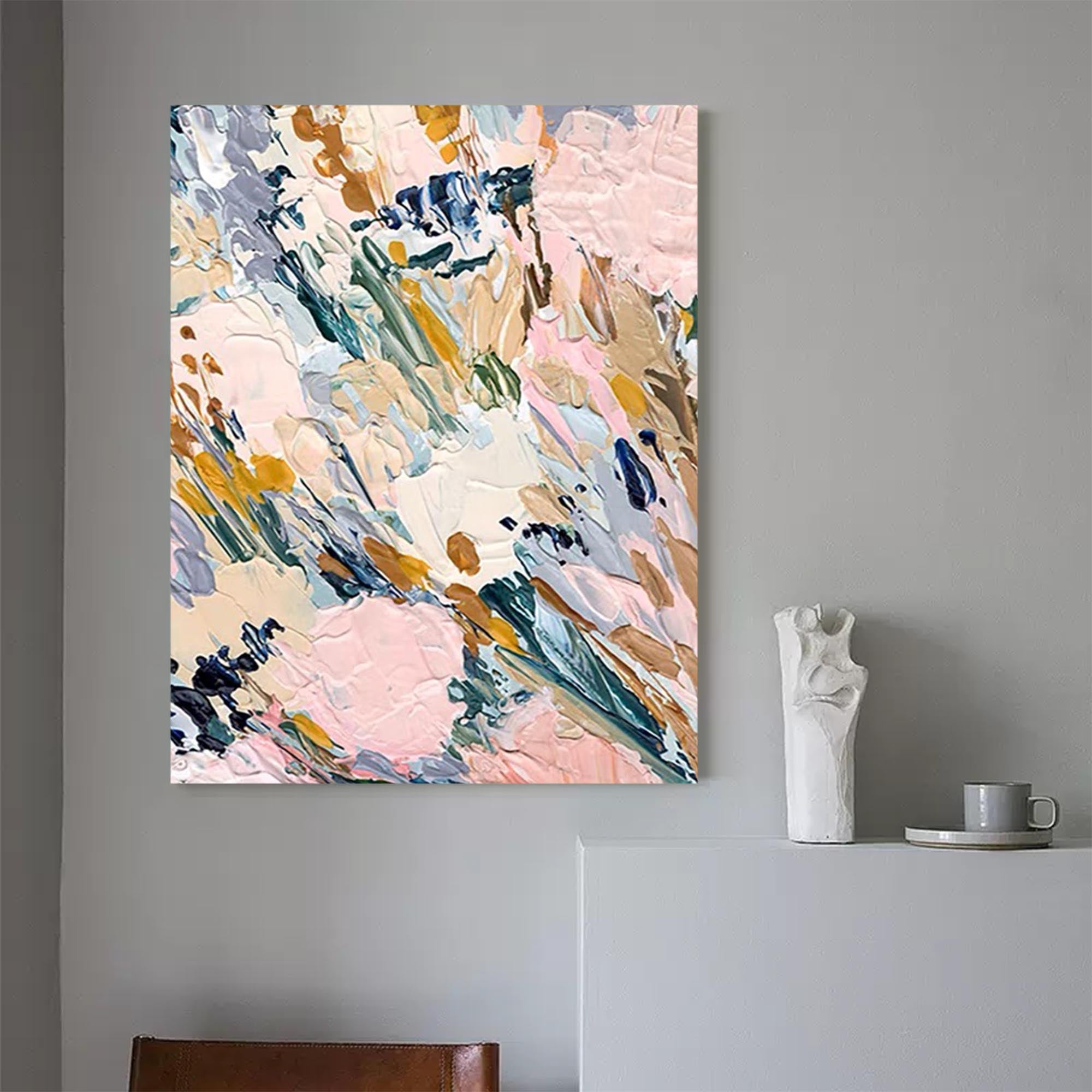 Soft Pastel Abstract Landscape Canvas Wall Art