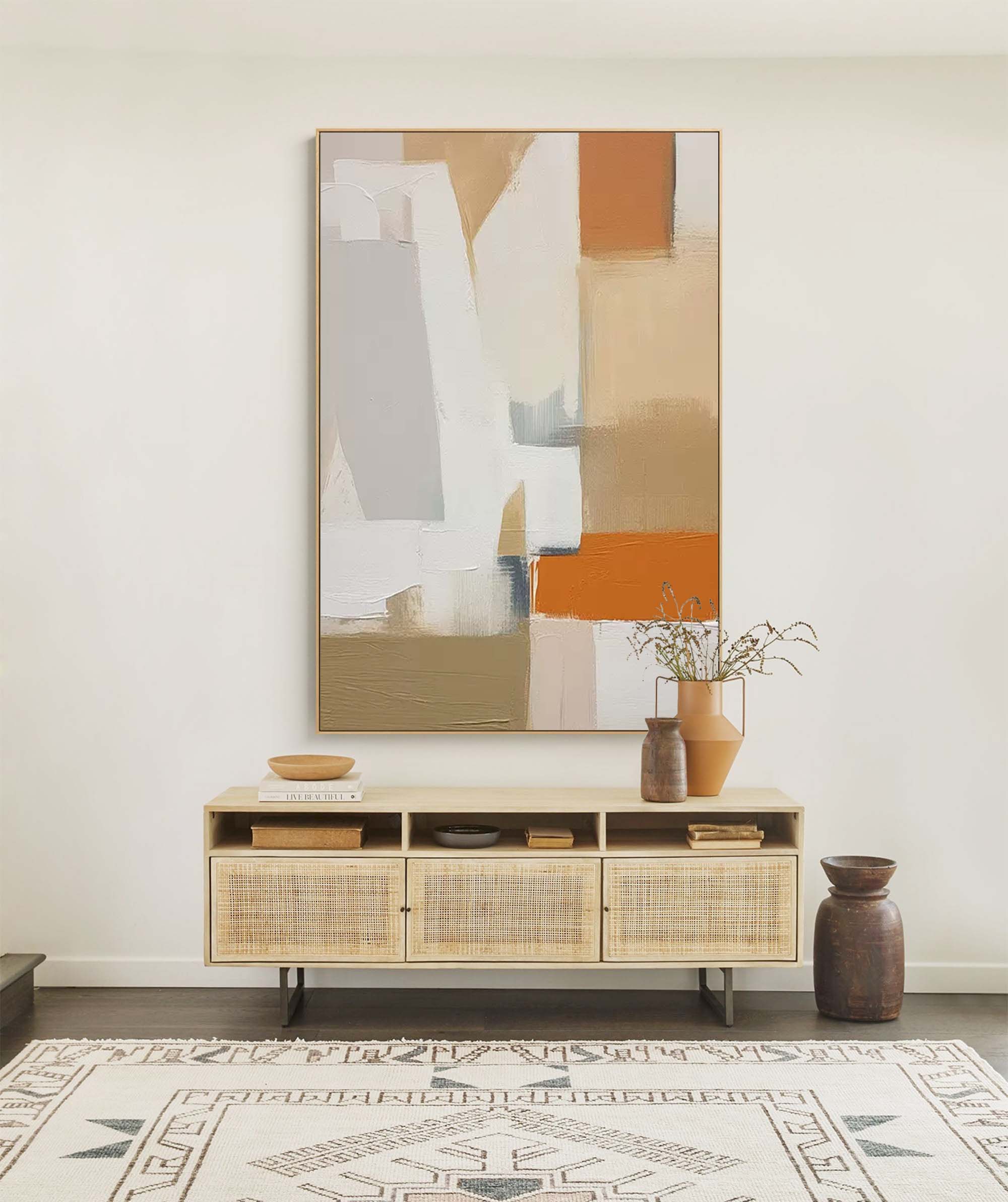 Wall Art Geometric Neutral Modern Raw