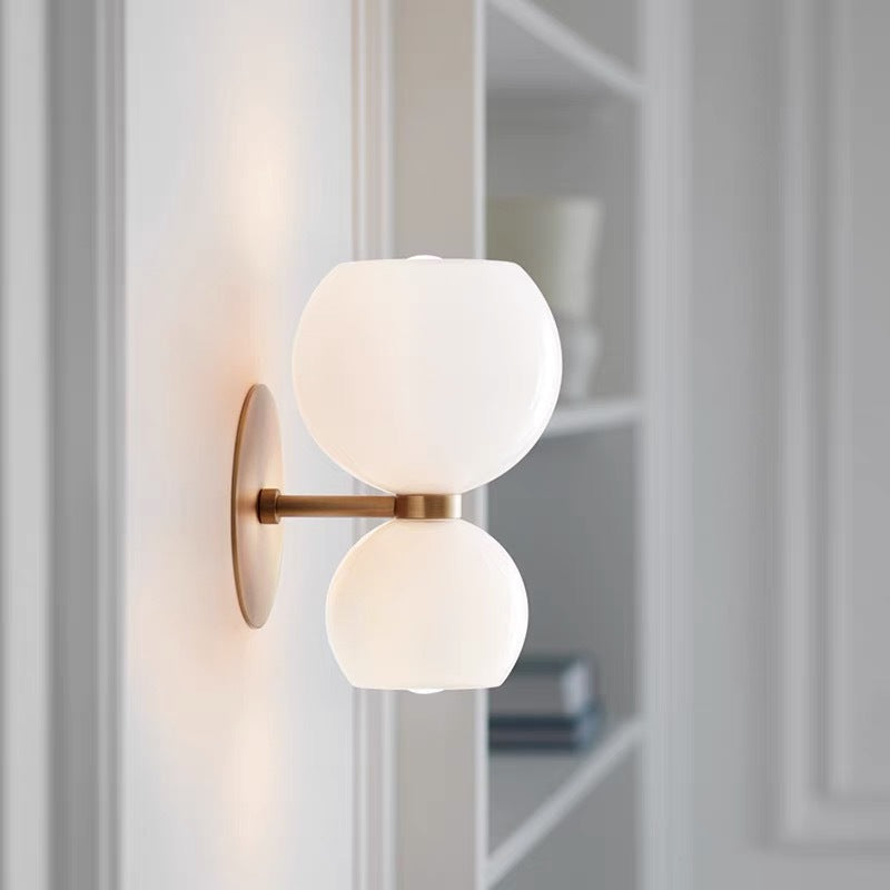 Valentina Modern Hourglass LED Wall Lamp Metal/Glass White Living Room - Neutralighting