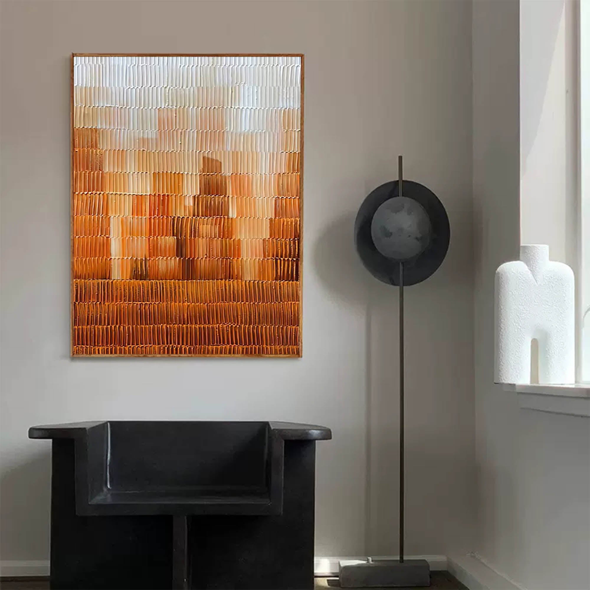 Warm orange‑brown gradient canvas wall art