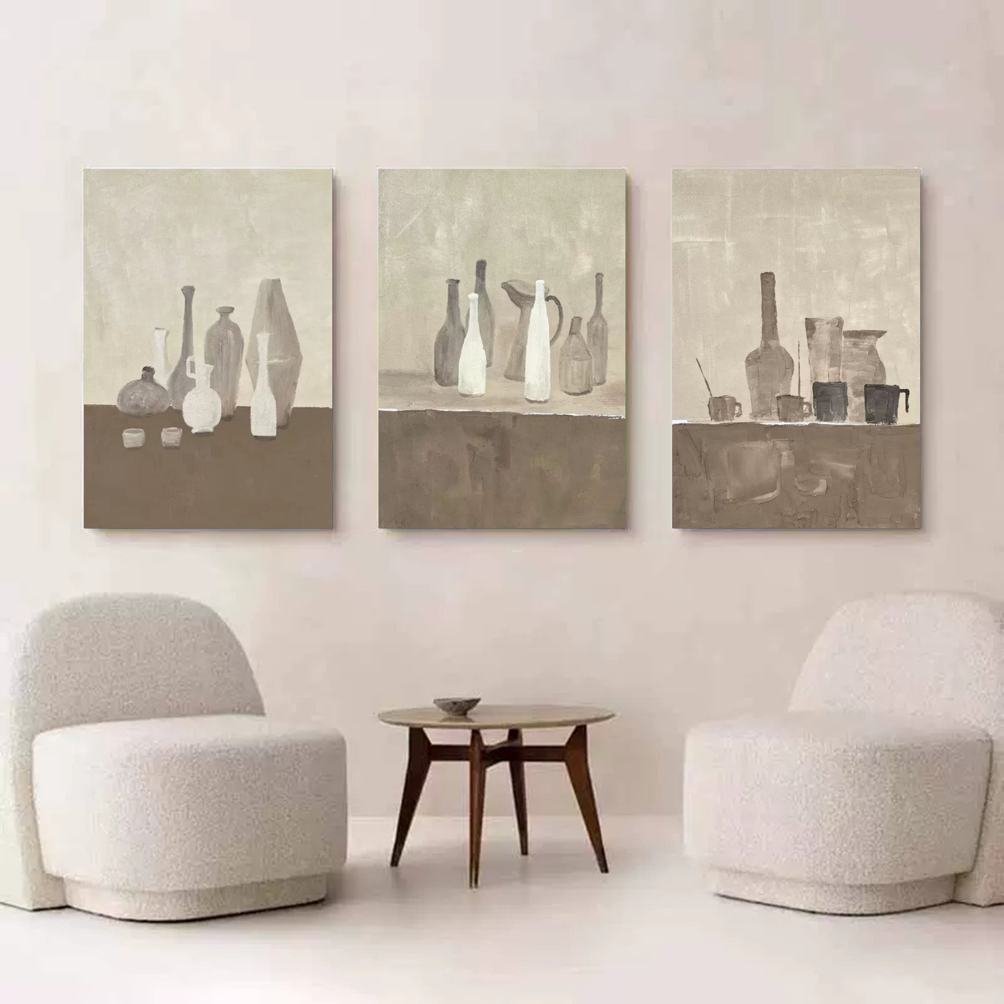 Wall Art Triptych Abstract Cityscape Warm