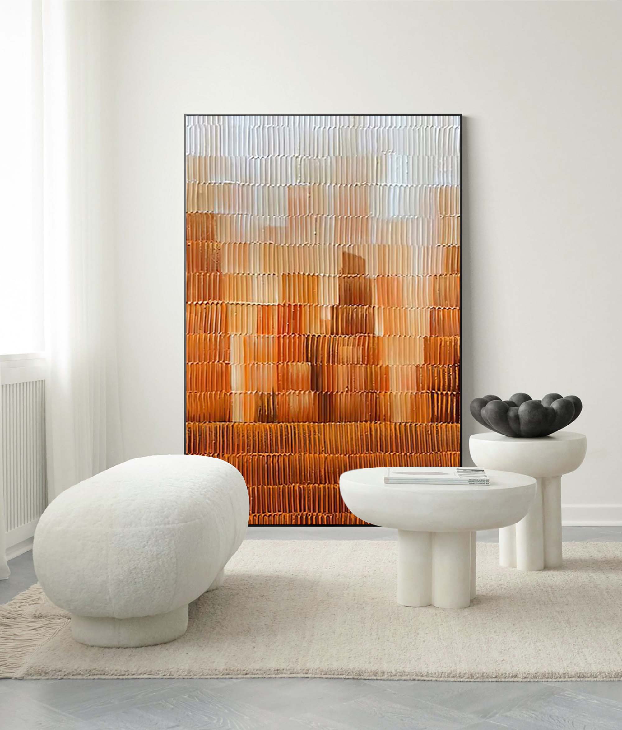 Warm orange‑brown gradient canvas wall art