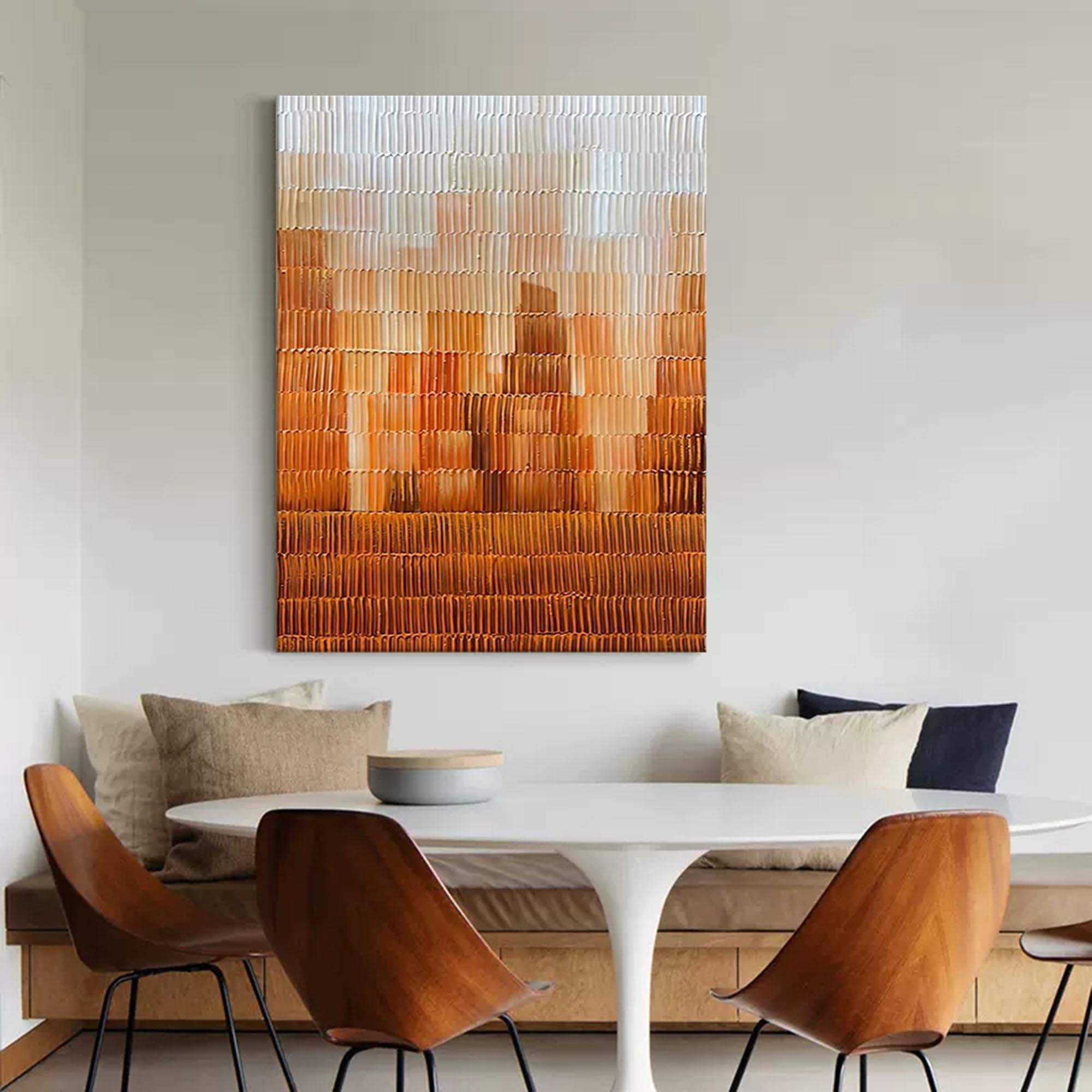 Warm orange‑brown gradient canvas wall art
