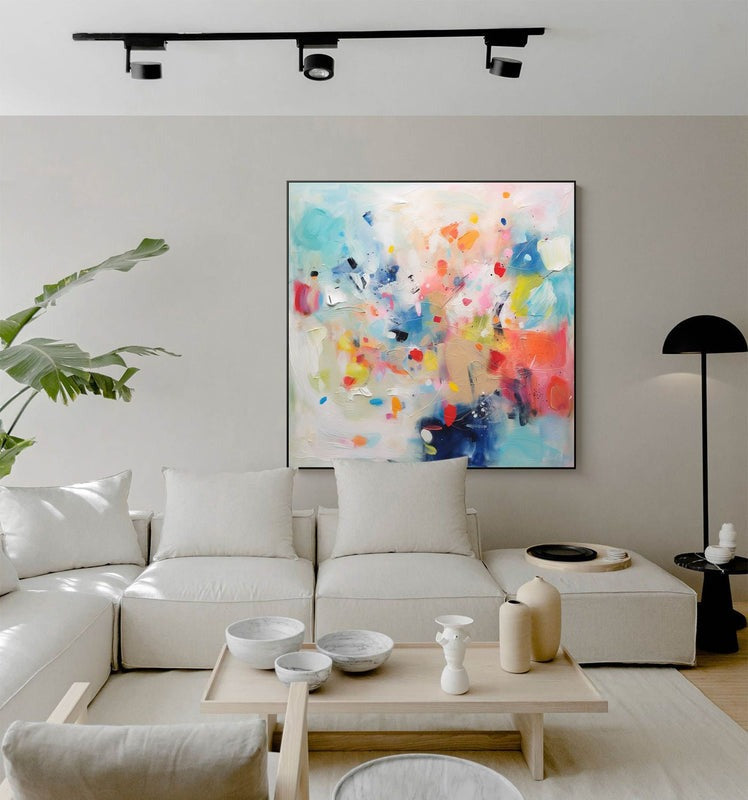 Colorful Abstract Pastel Canvas Oil Painting