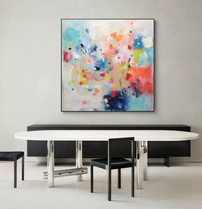 Colorful Abstract Pastel Canvas Oil Painting