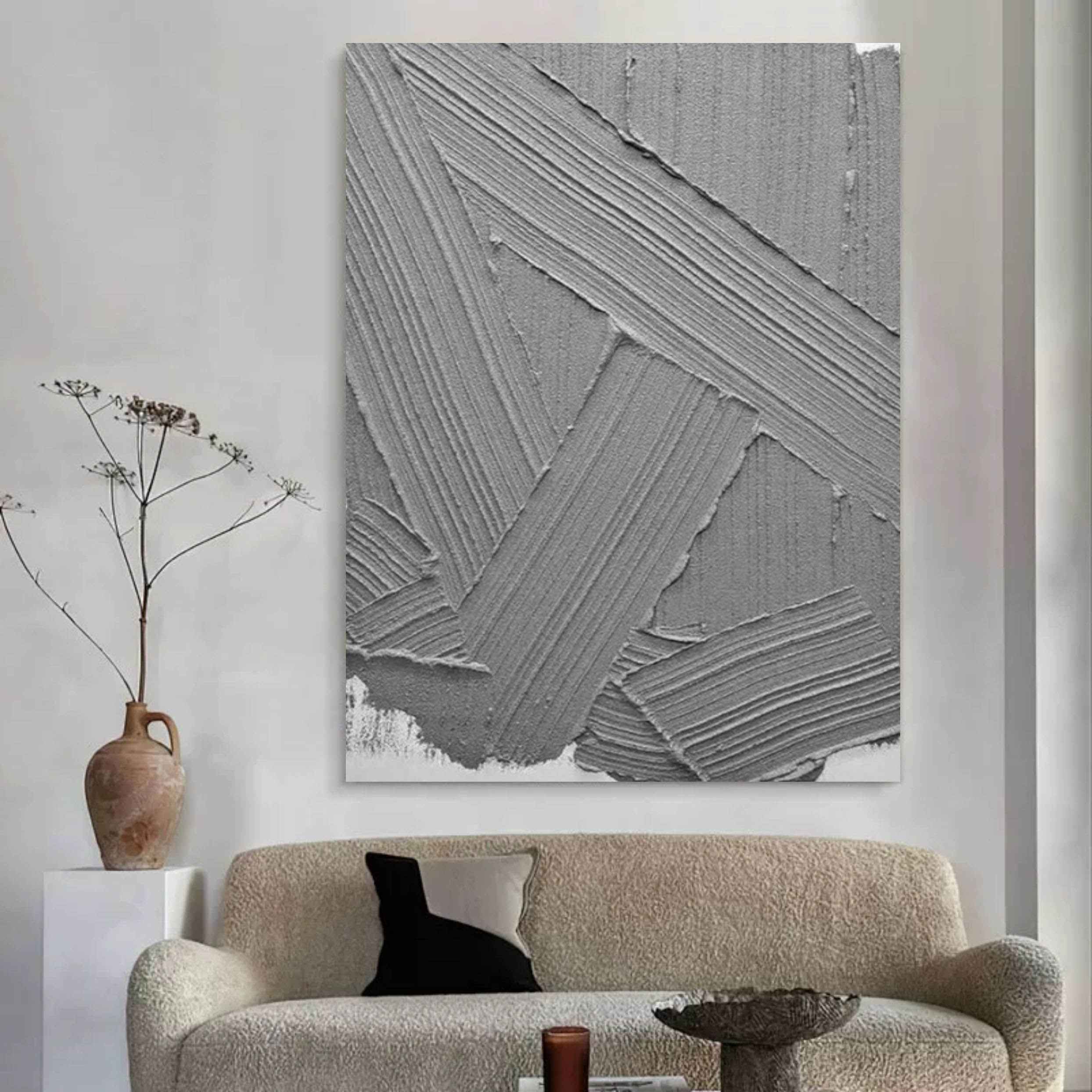 Wall Art Square Abstract Cross-Hatch Charcoal