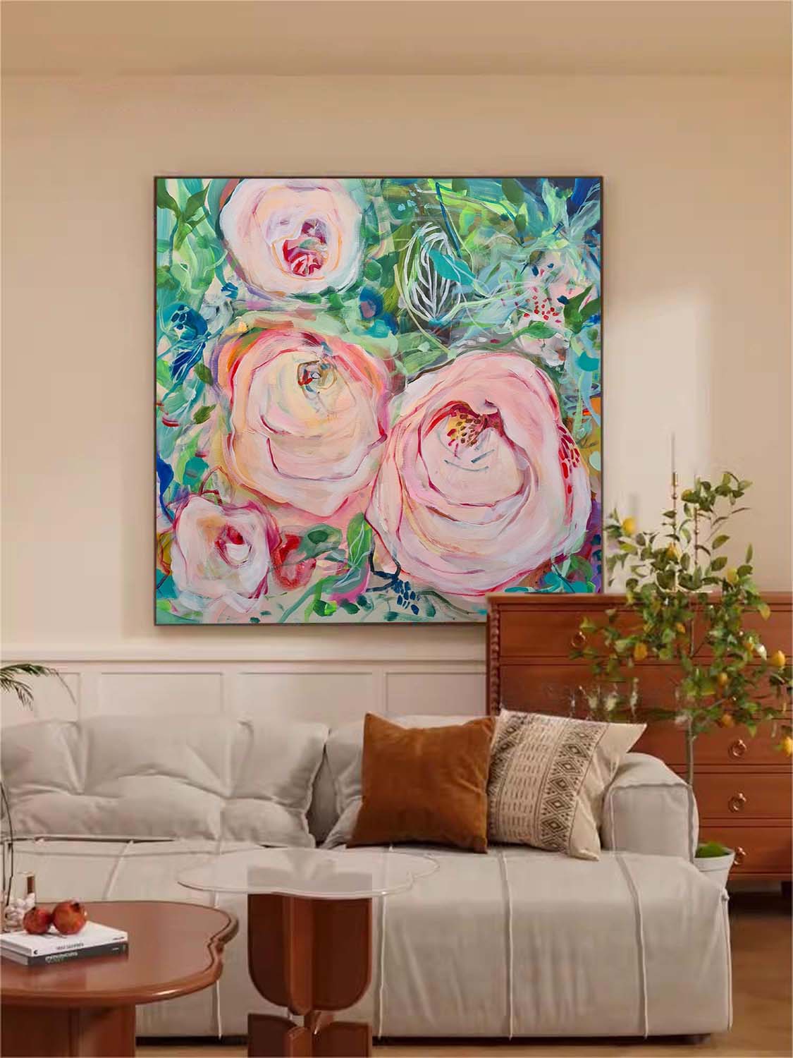 Wall Art Flower Impressionist Romantic Decor