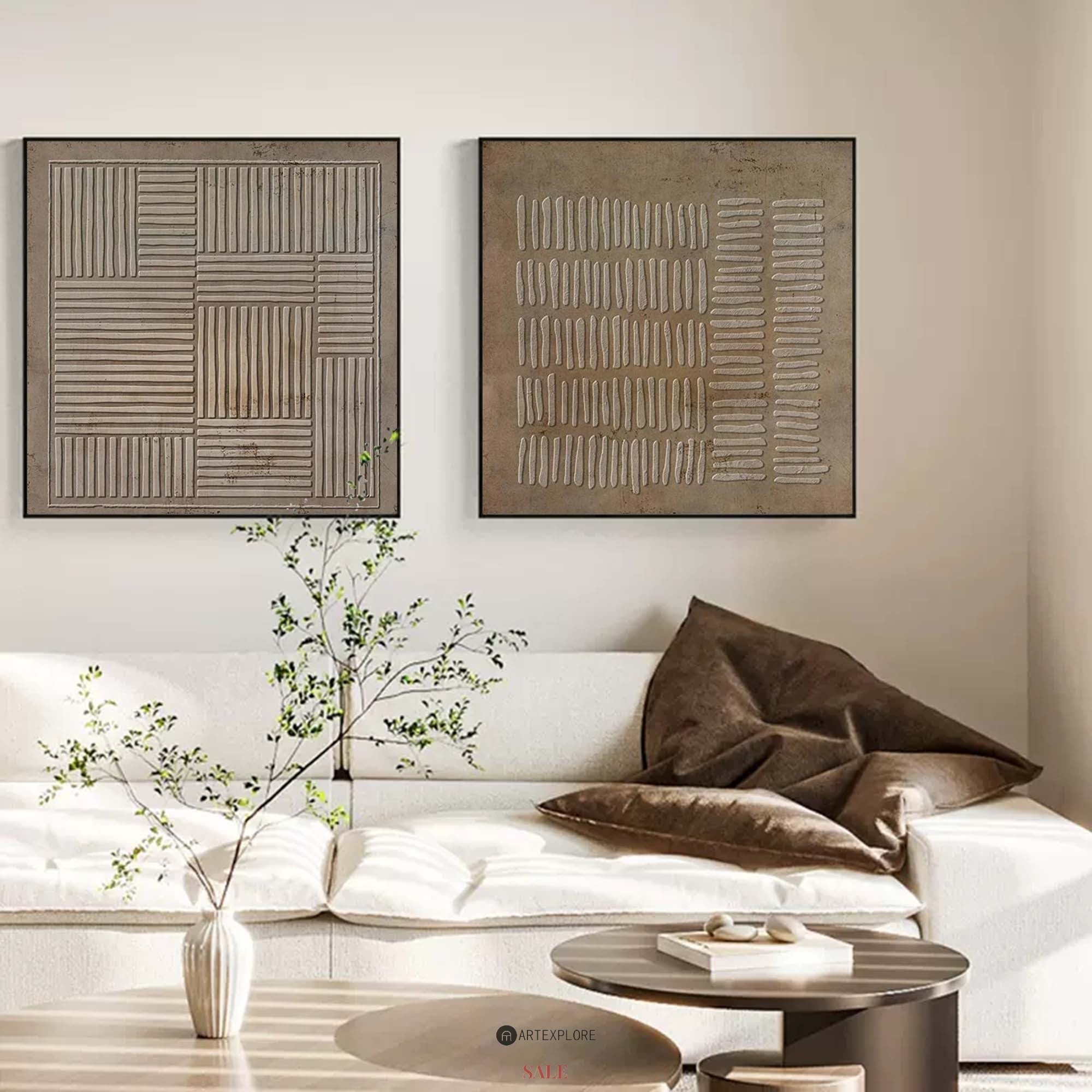 Set of 2 Abstract Art ABAO49 - Neutralighting