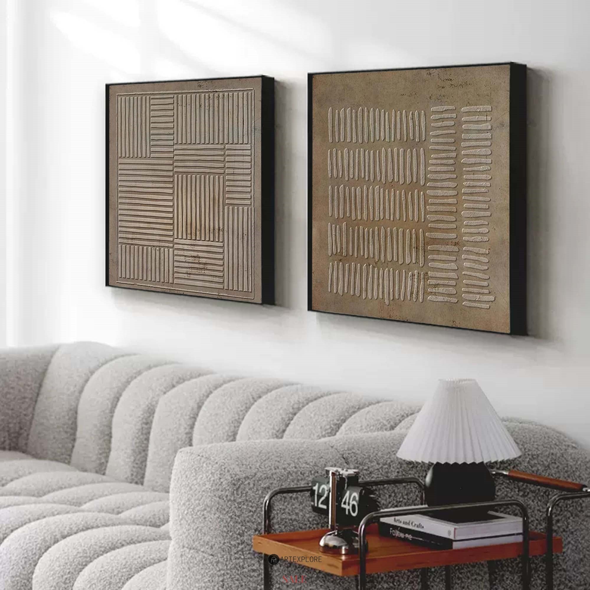 Set of 2 Abstract Art ABAO49 - Neutralighting