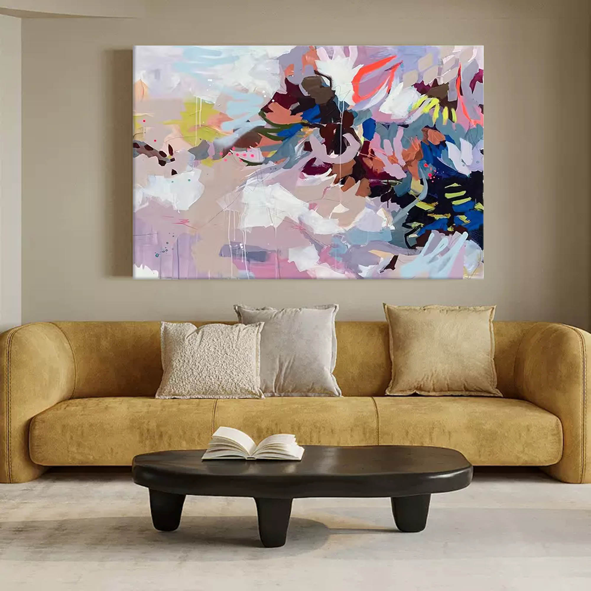 Abstract Canvas Art AB067 - Neutralighting