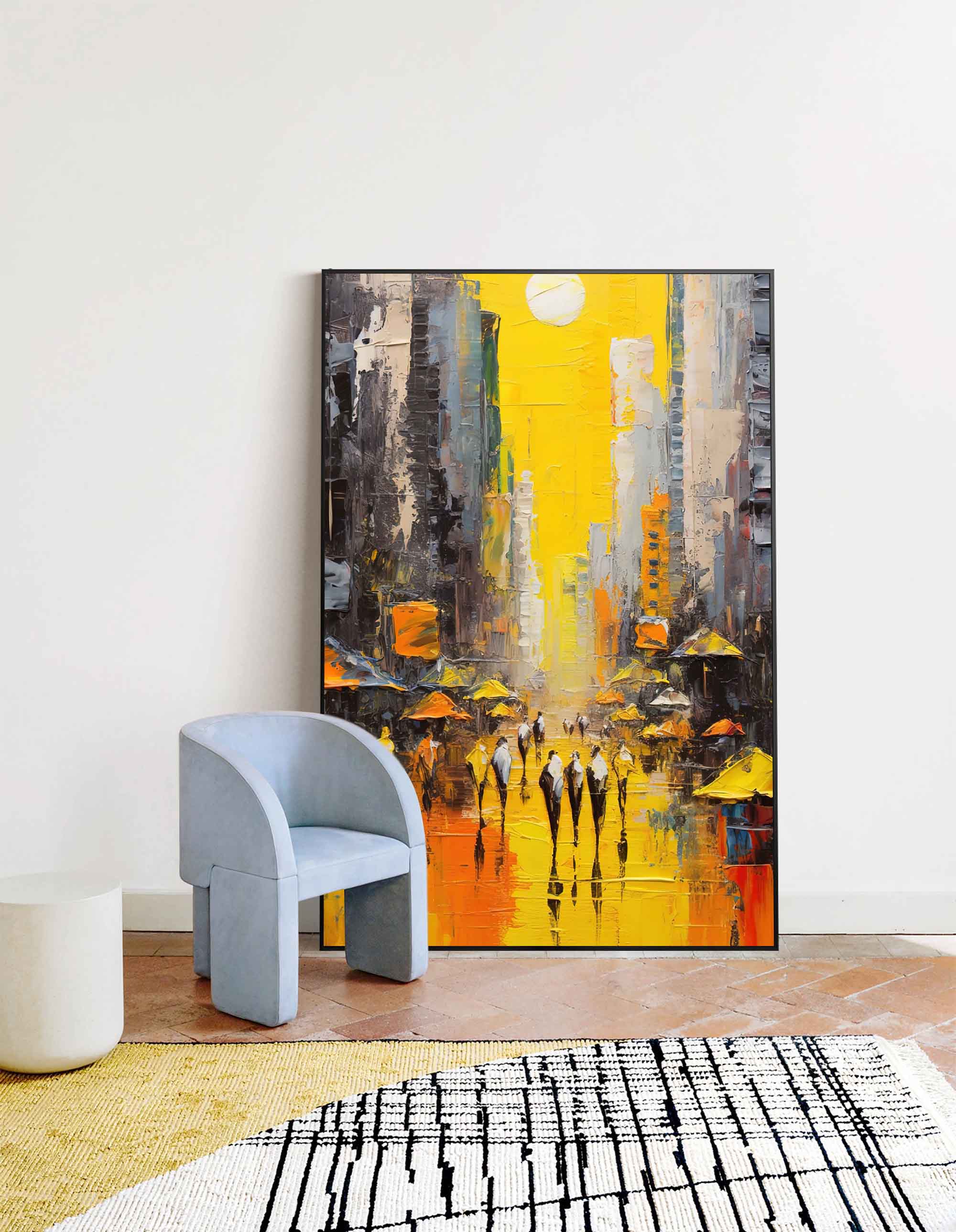 Wall Art Architecture City Street Scene Impasto Modern