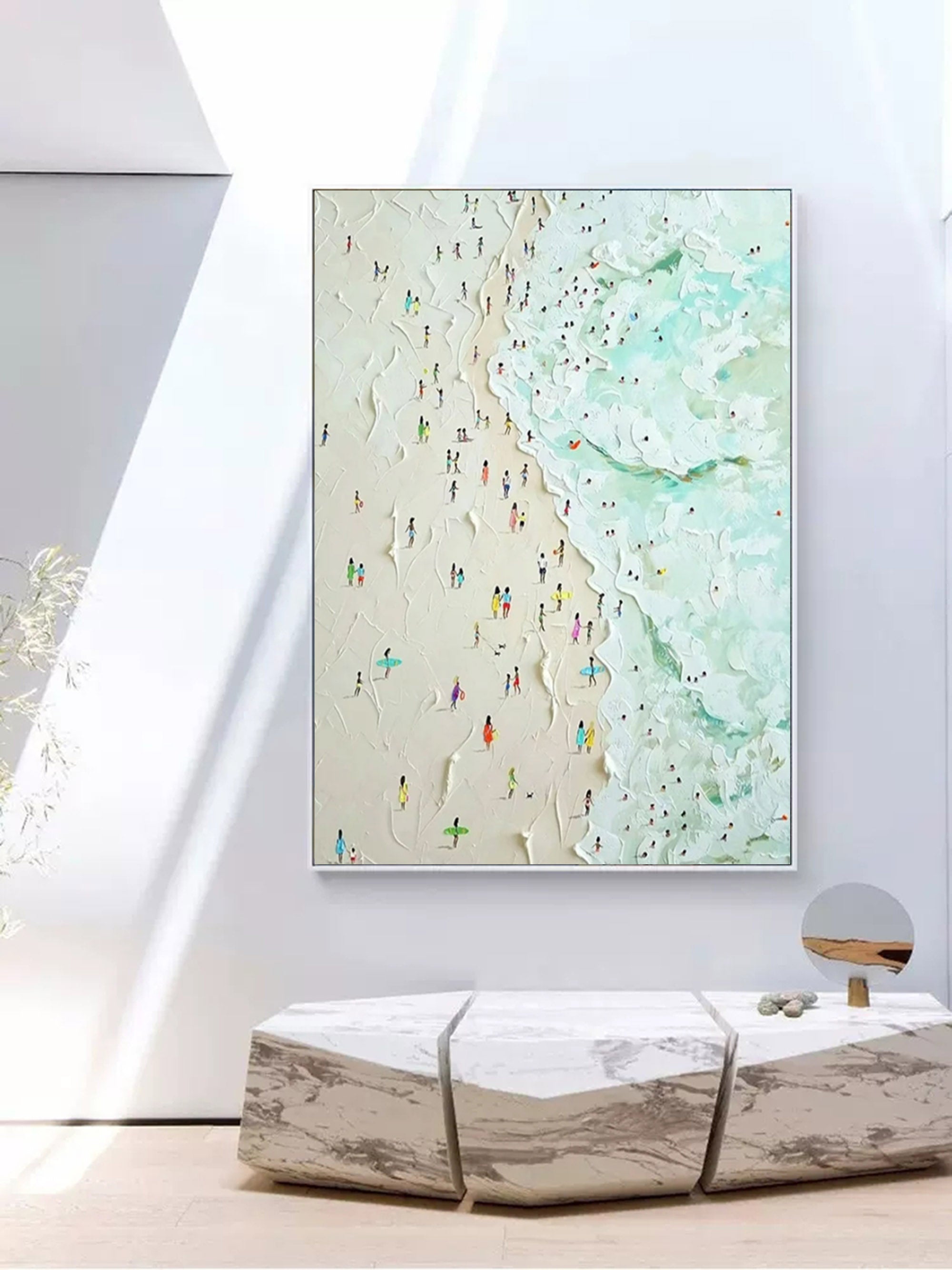 Wall Art Beach Scene Wave Modern Summer