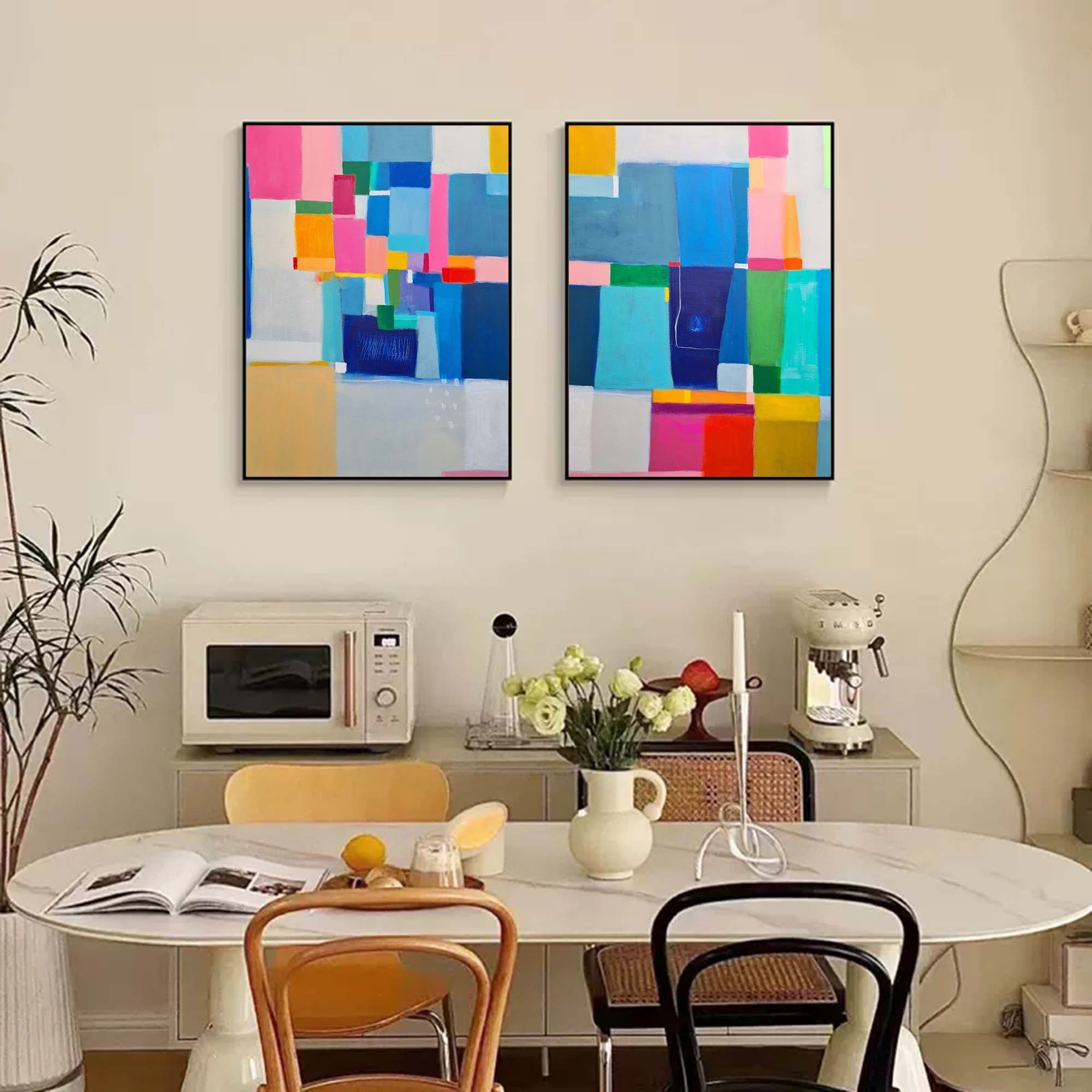 Wall Art Abstract Geometric Color Block Lyrical