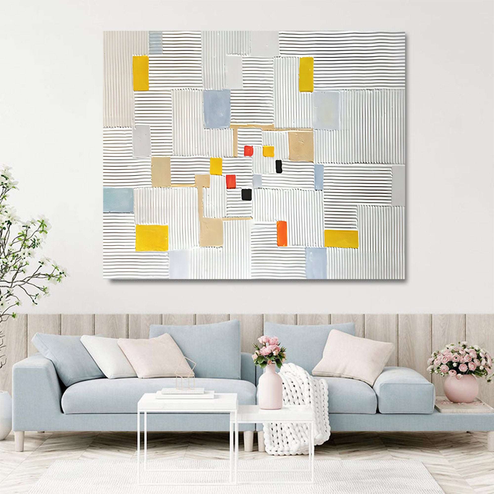 Wall Art Playful Energetic Geometric Stripe