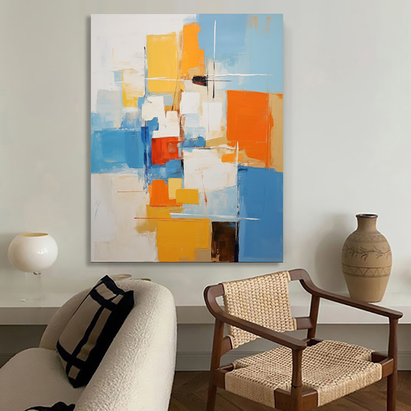 Wall Art Abstract Geometric Color Block Dopamine