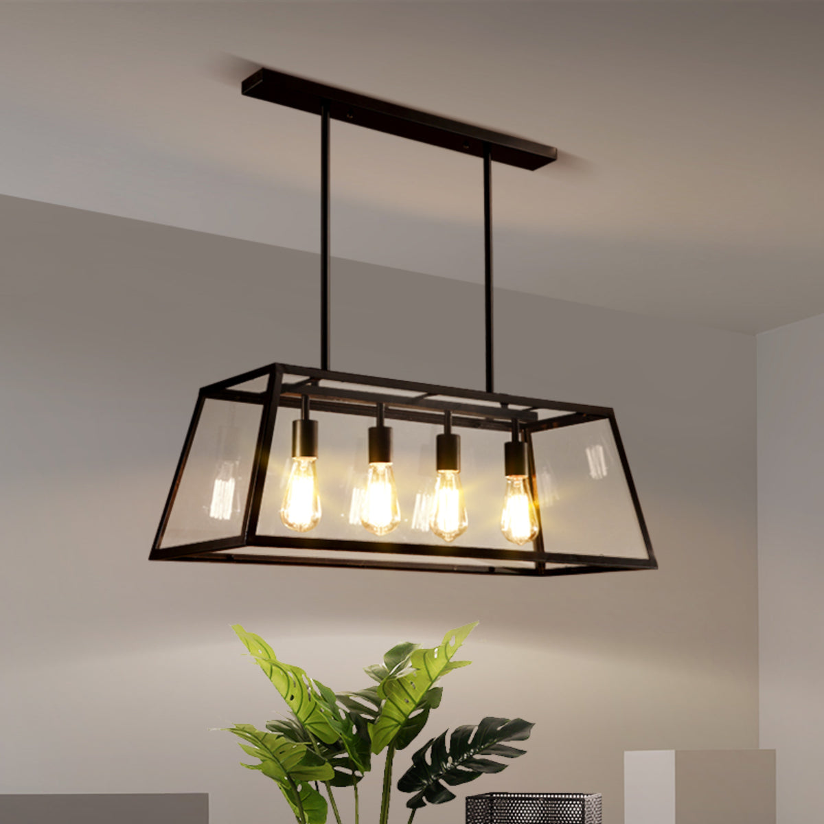 Epoch Industrial LED Modern Pendant Light Black/Glass Metal Kitchen/Bedroom/Living Room - Neutralighting