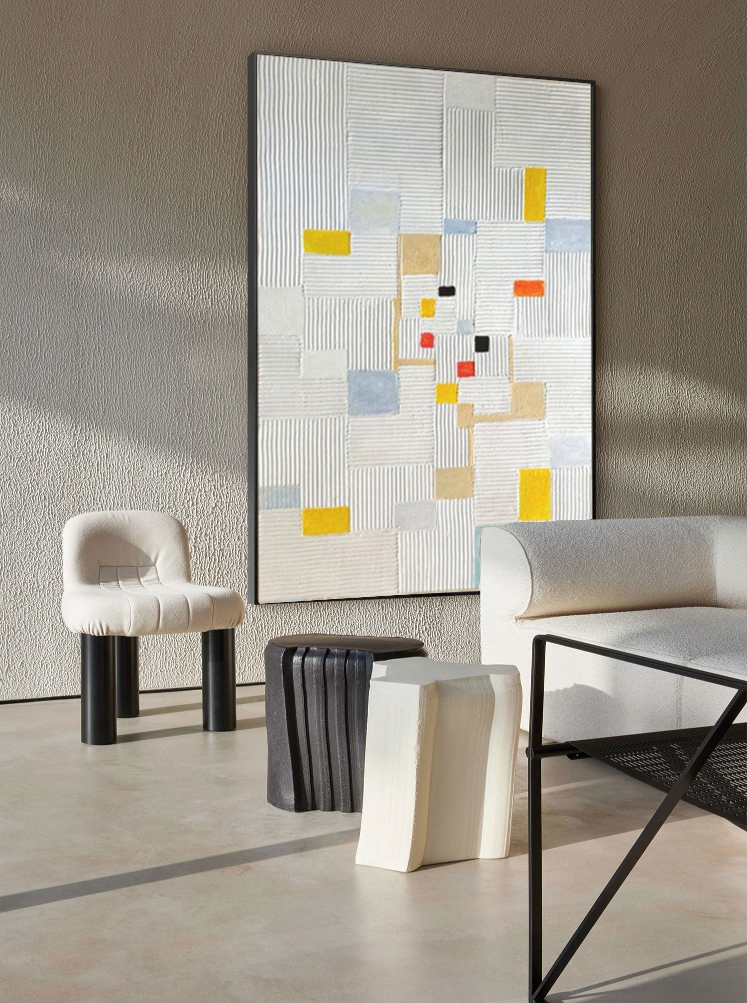 Modern Geometric Line Abstract Canvas Wall Art