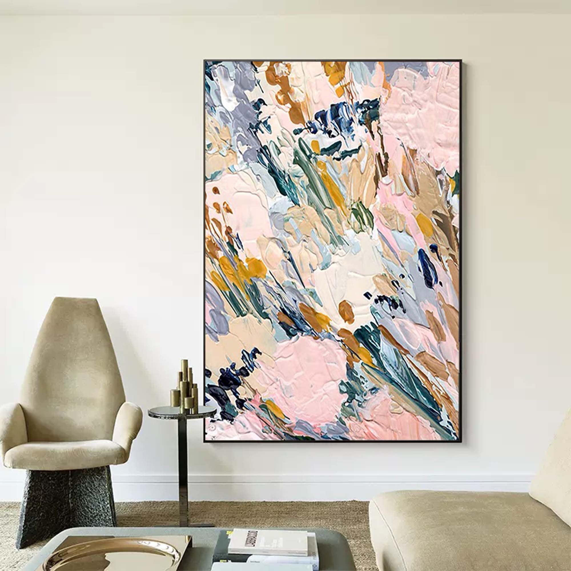 Soft Pastel Abstract Landscape Canvas Wall Art