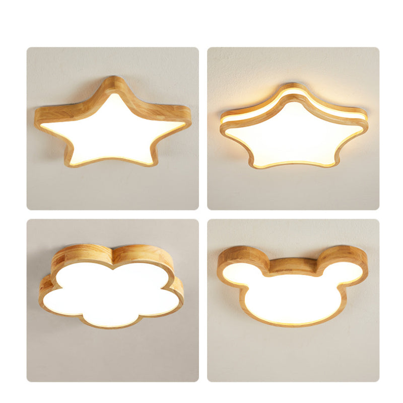 Aria Modern Flush Mount Ceiling Light Wood Living Room/Bedroom - Neutralighting