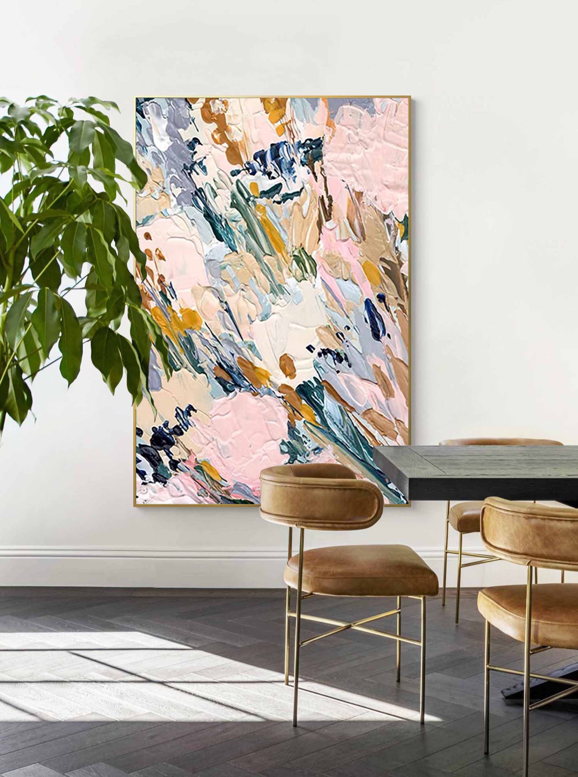 Soft Pastel Abstract Landscape Canvas Wall Art
