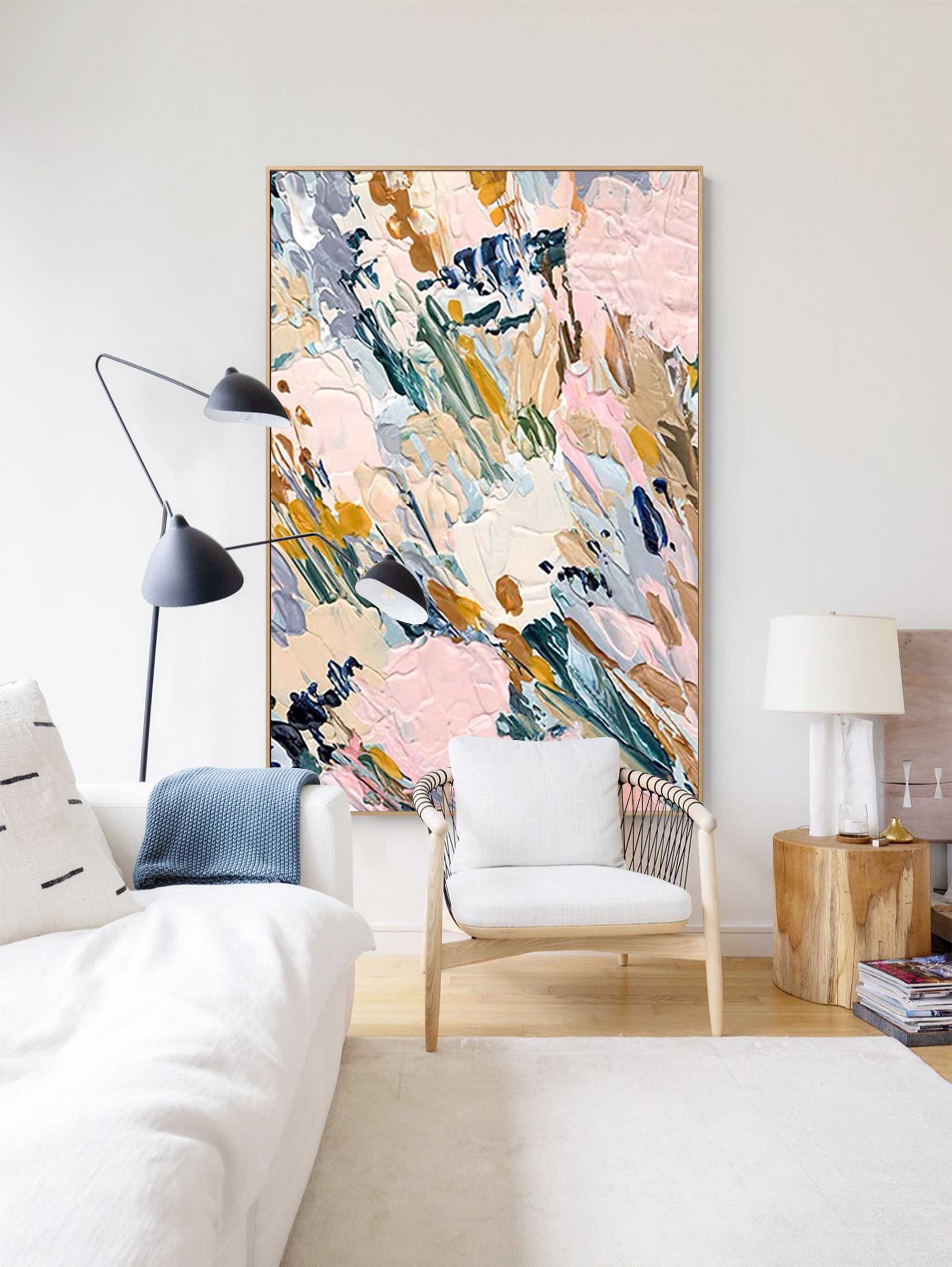 Soft Pastel Abstract Landscape Canvas Wall Art
